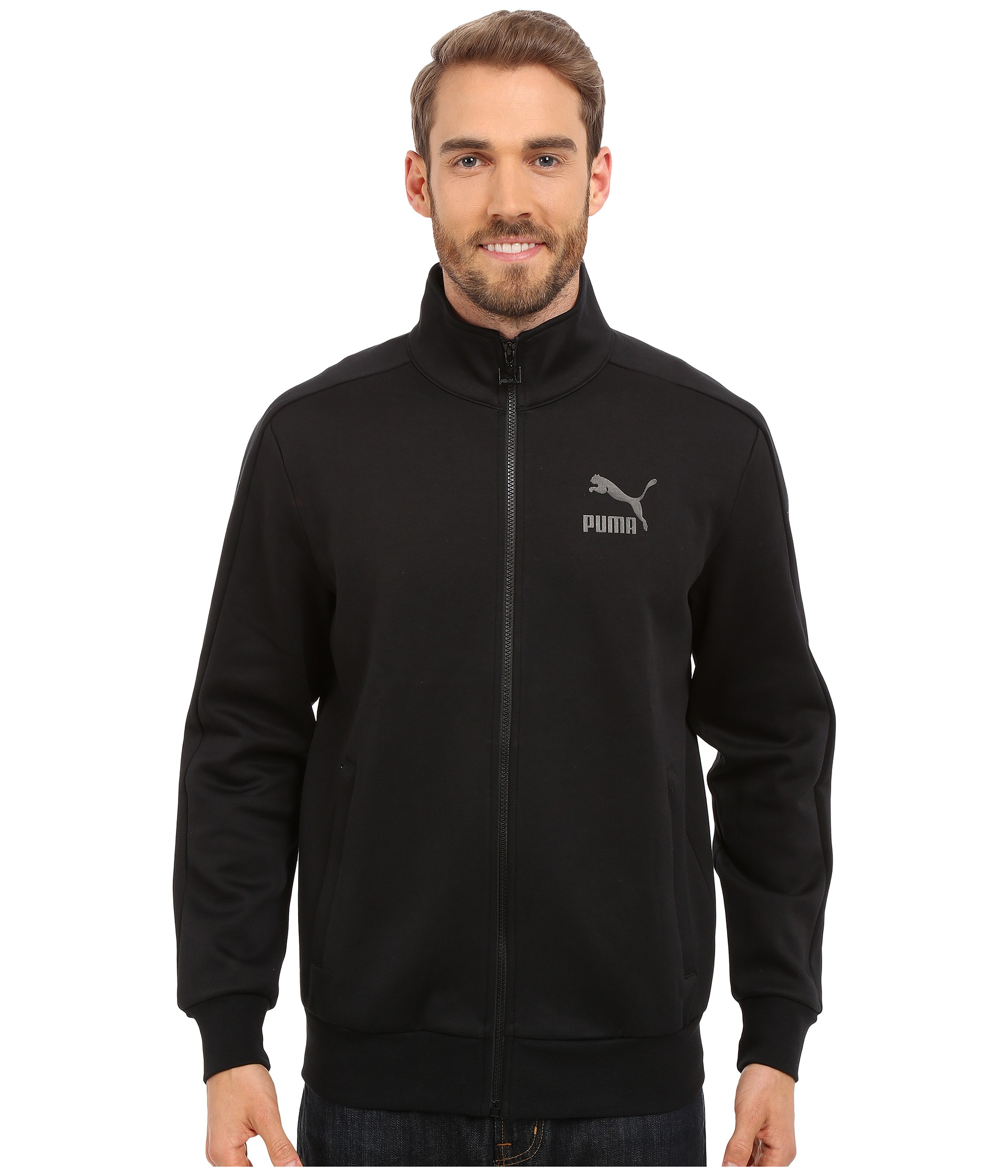 PUMA Cotton Archive T7 Track Jacket in Black for Men - Lyst