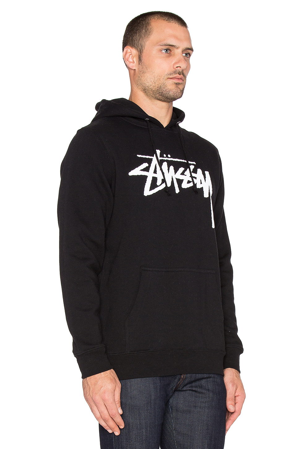 Stussy Cotton Stock Embroidered Hoodie in Black for Men - Lyst