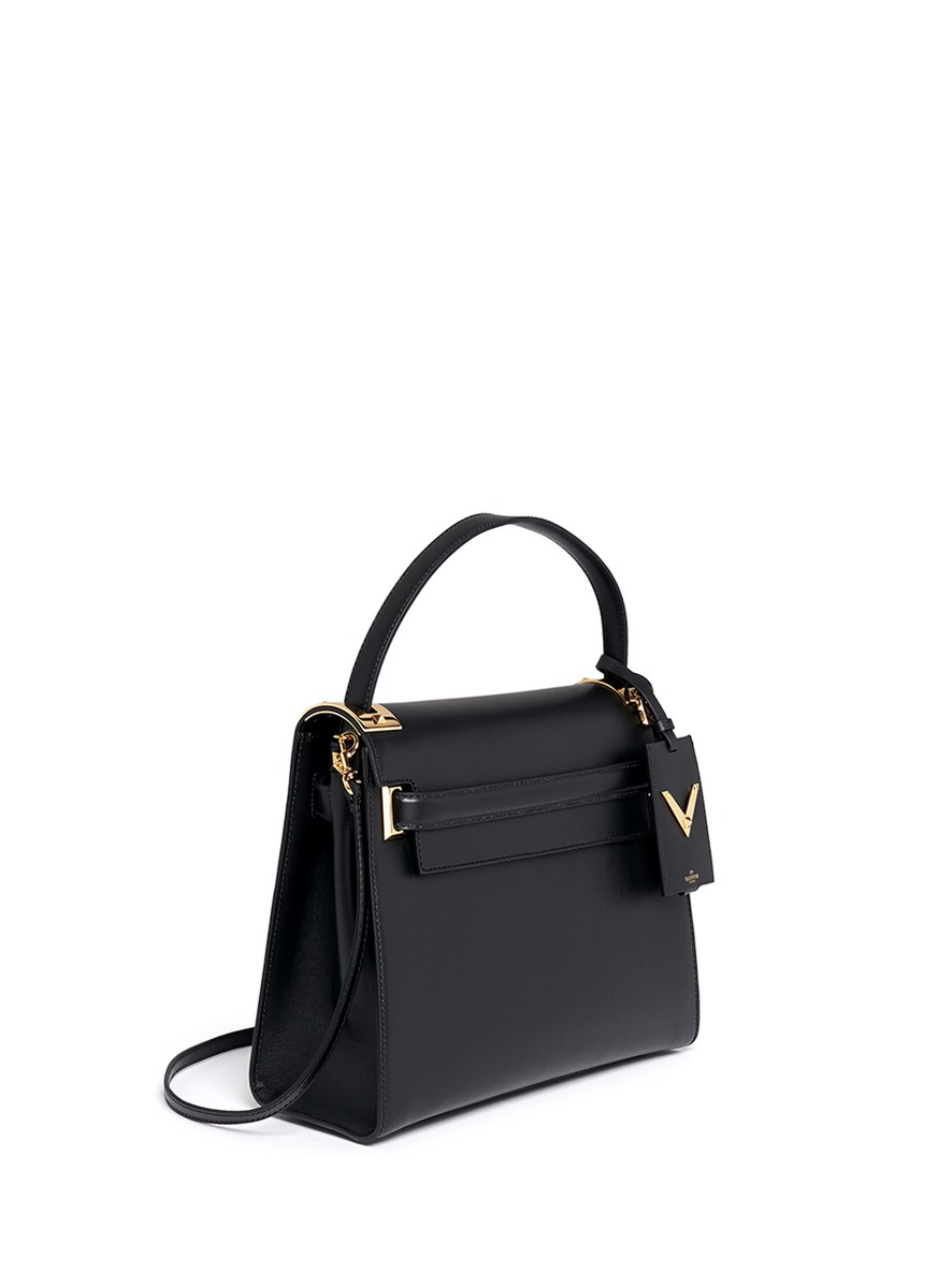 Valentino My Rockstud Leather Tote in Black - Lyst
