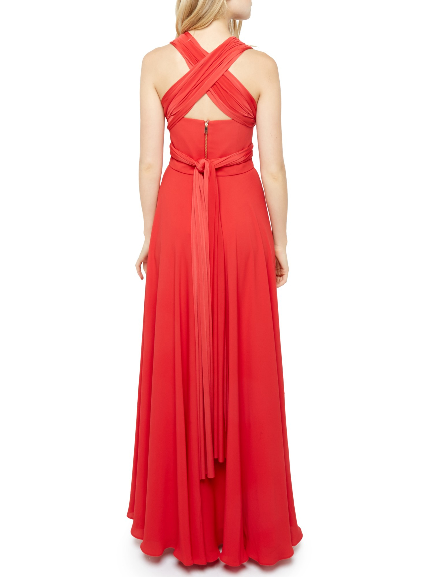 Ted baker Chleeo Multiway Evening Maxi Dress in Red (Mid Red) | Lyst