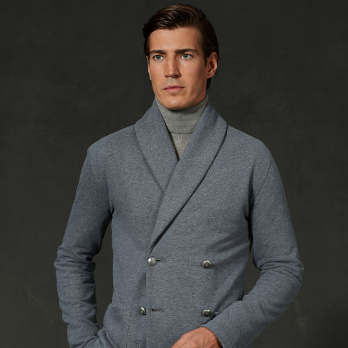 double breasted sweater blazer