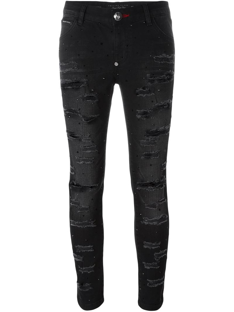 Philipp Plein Illegal Fight Club Skinny Jeans in Black | Lyst