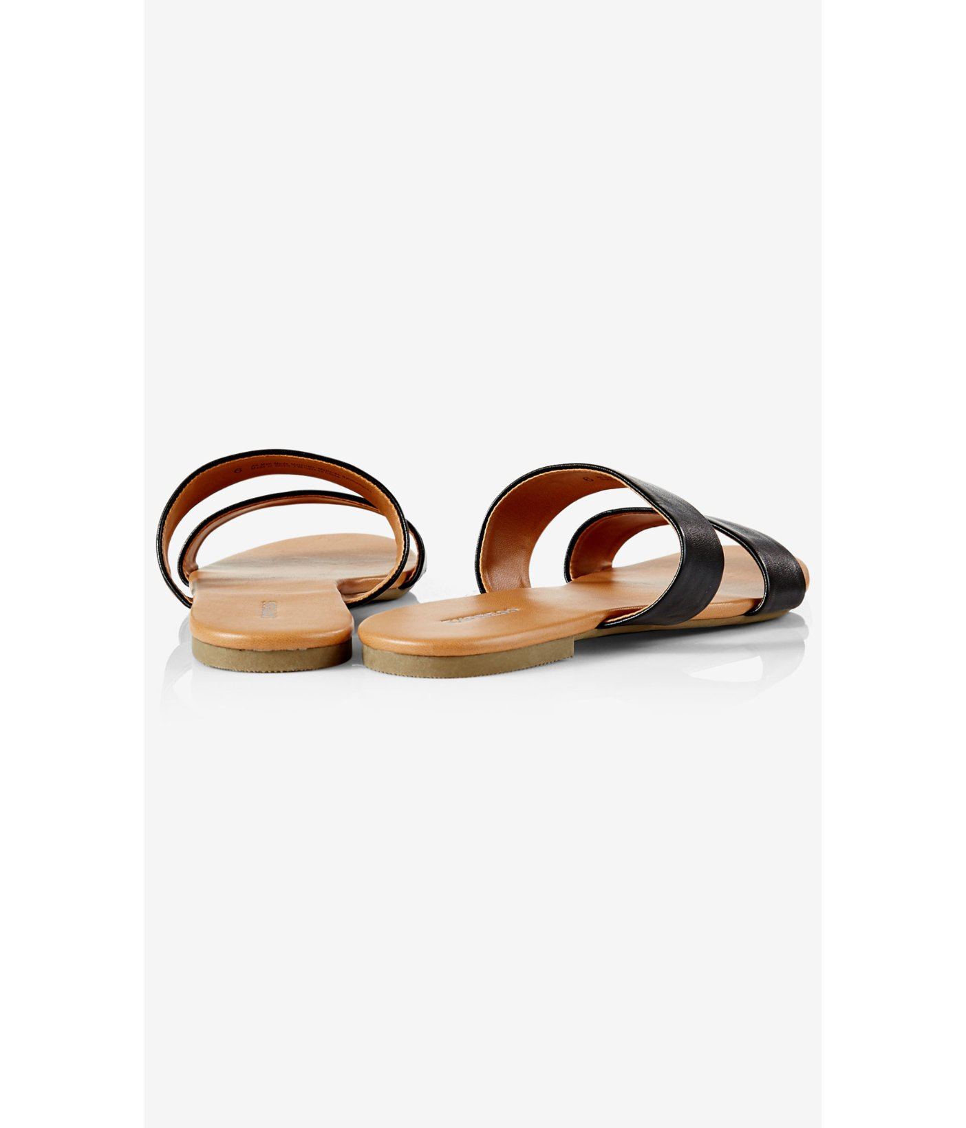 two strap slide sandals black