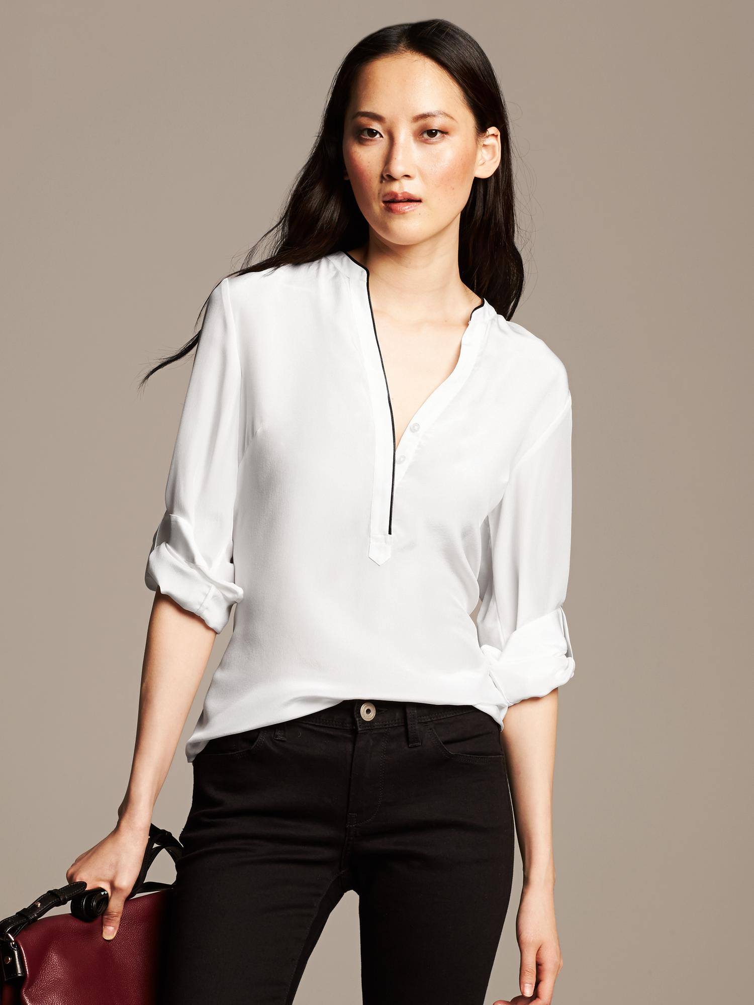 Banana republic white blouse Clearance