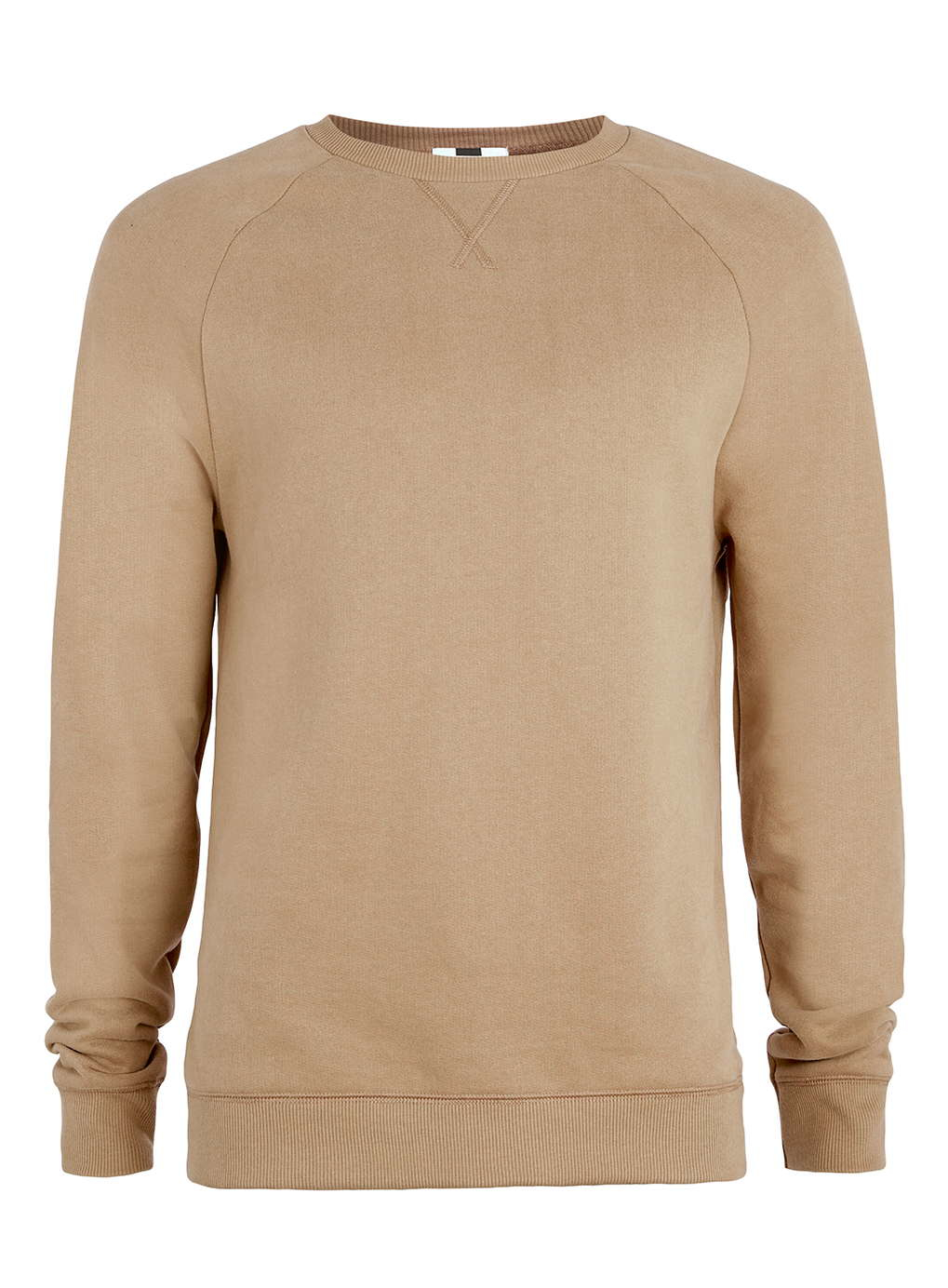 Topman Tan Raglan Sweatshirt in Yellow for Men | Lyst