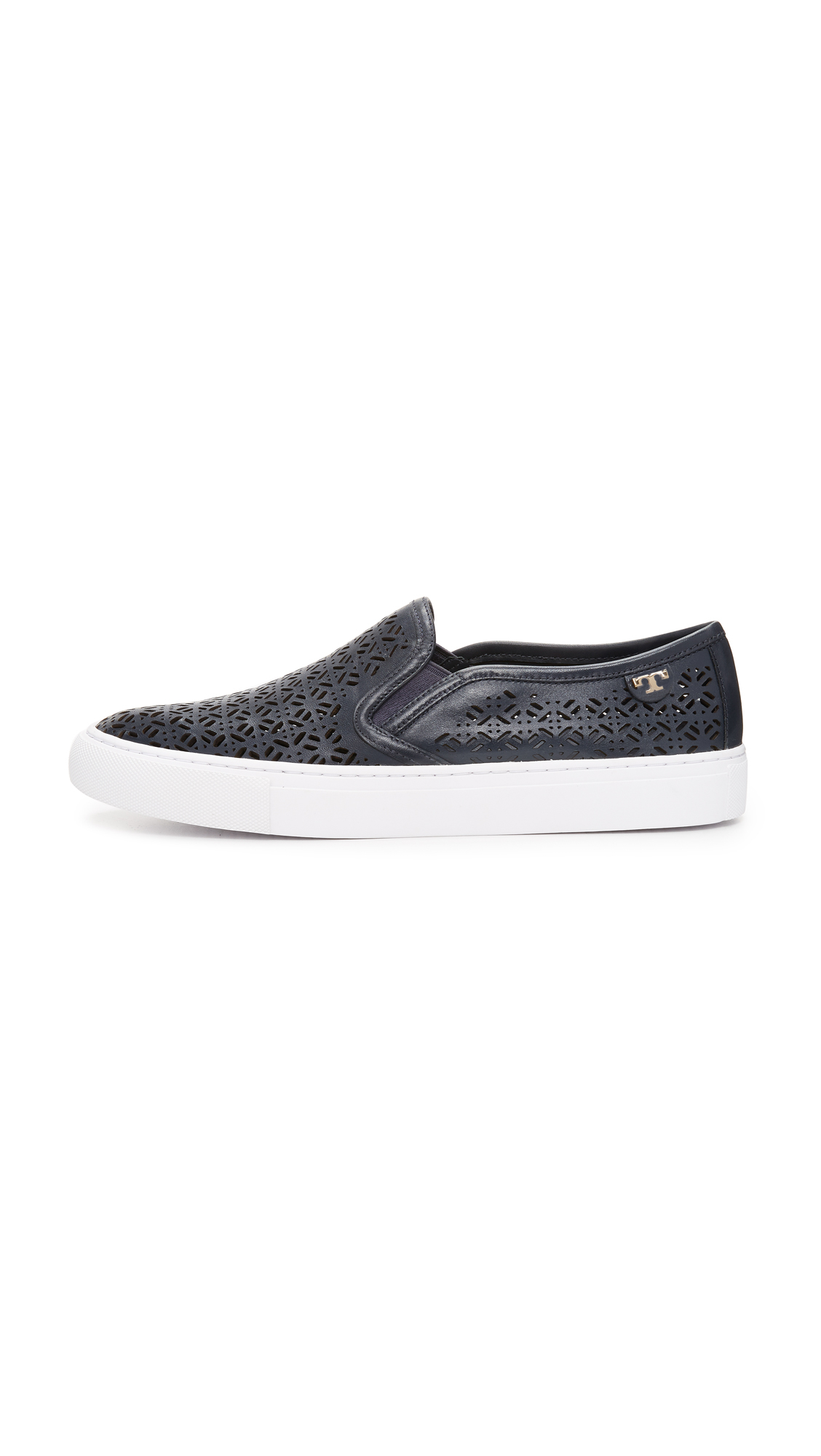 tory burch lennon perforated slip on sneaker