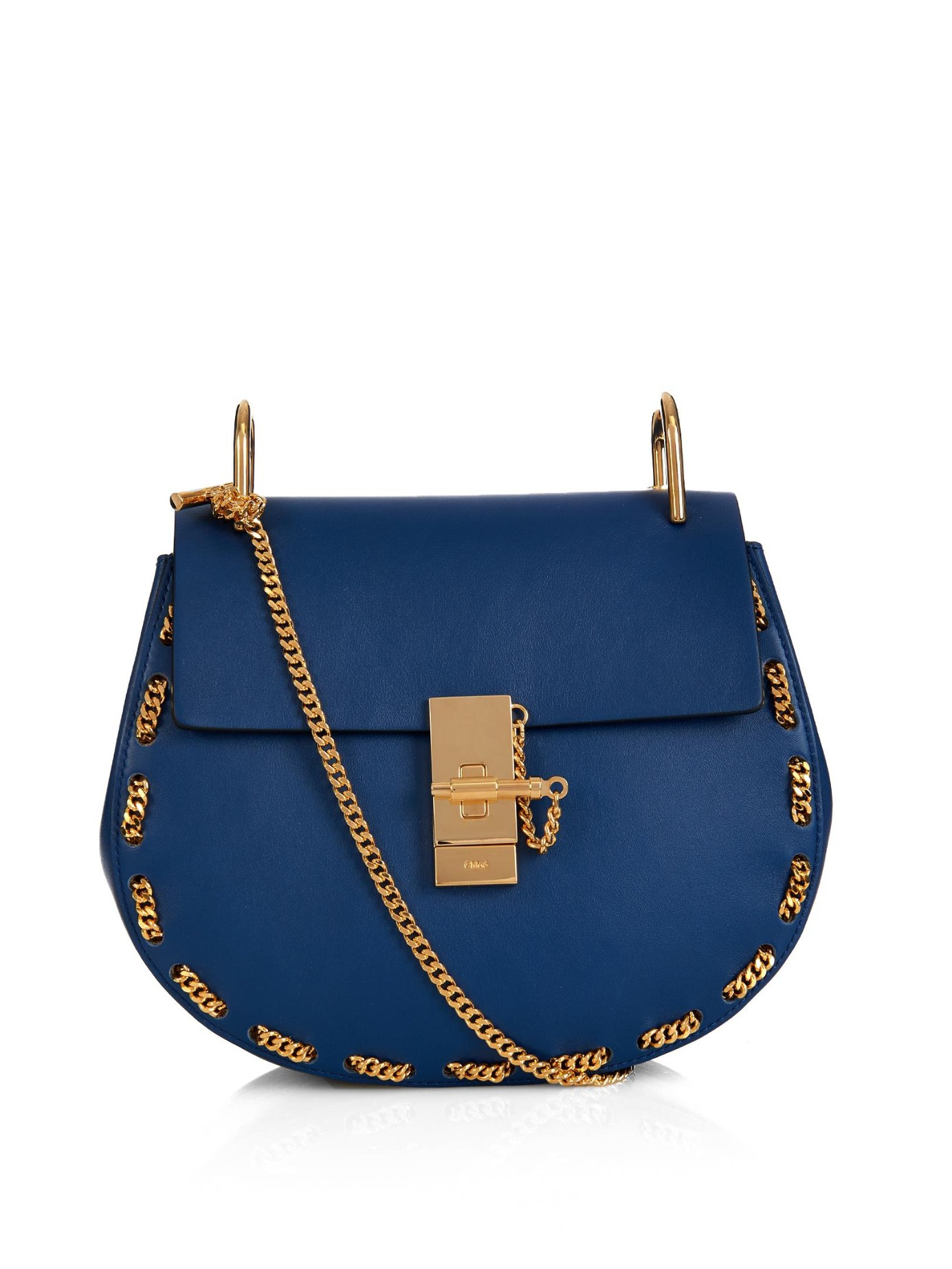 Lyst - Chloé Drew Small Threaded-Chain Shoulder Bag in Blue