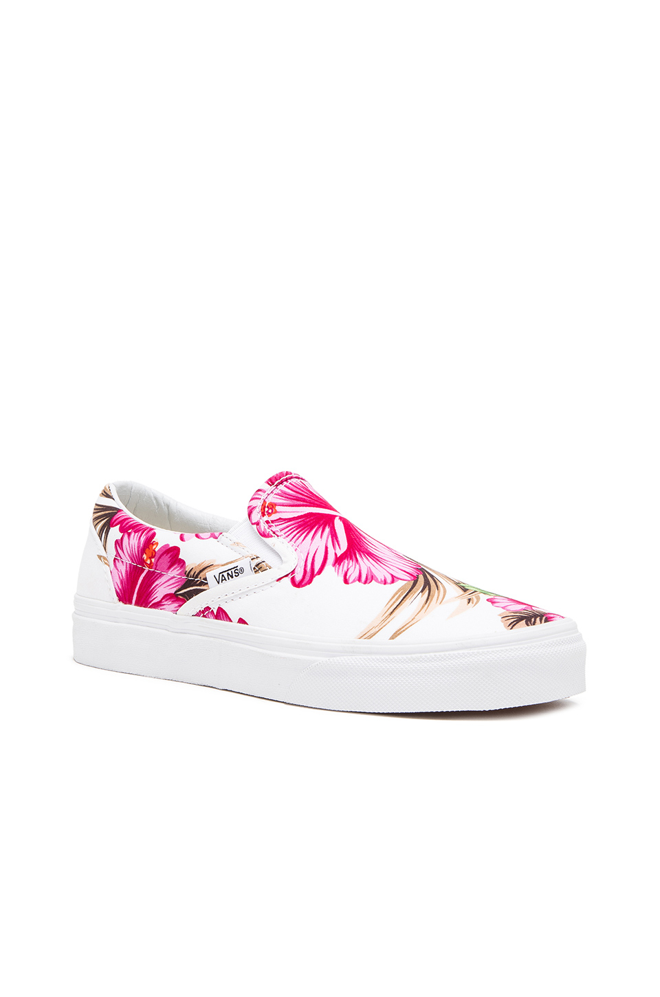 Vans Classic Hawaiian Floral Slip On Sneaker in White (Pink) | Lyst