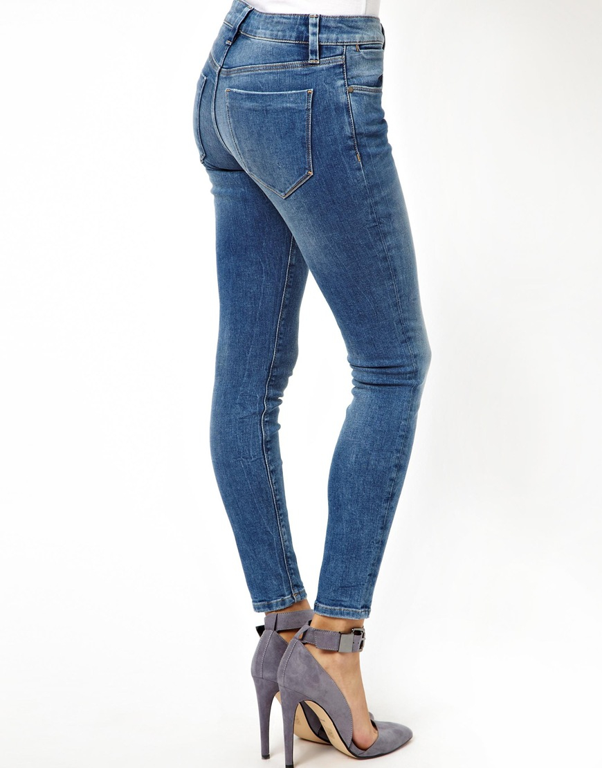 Lyst - Asos Whitby Low Rise Skinny Ankle Grazer Jeans In Venice Mid ...