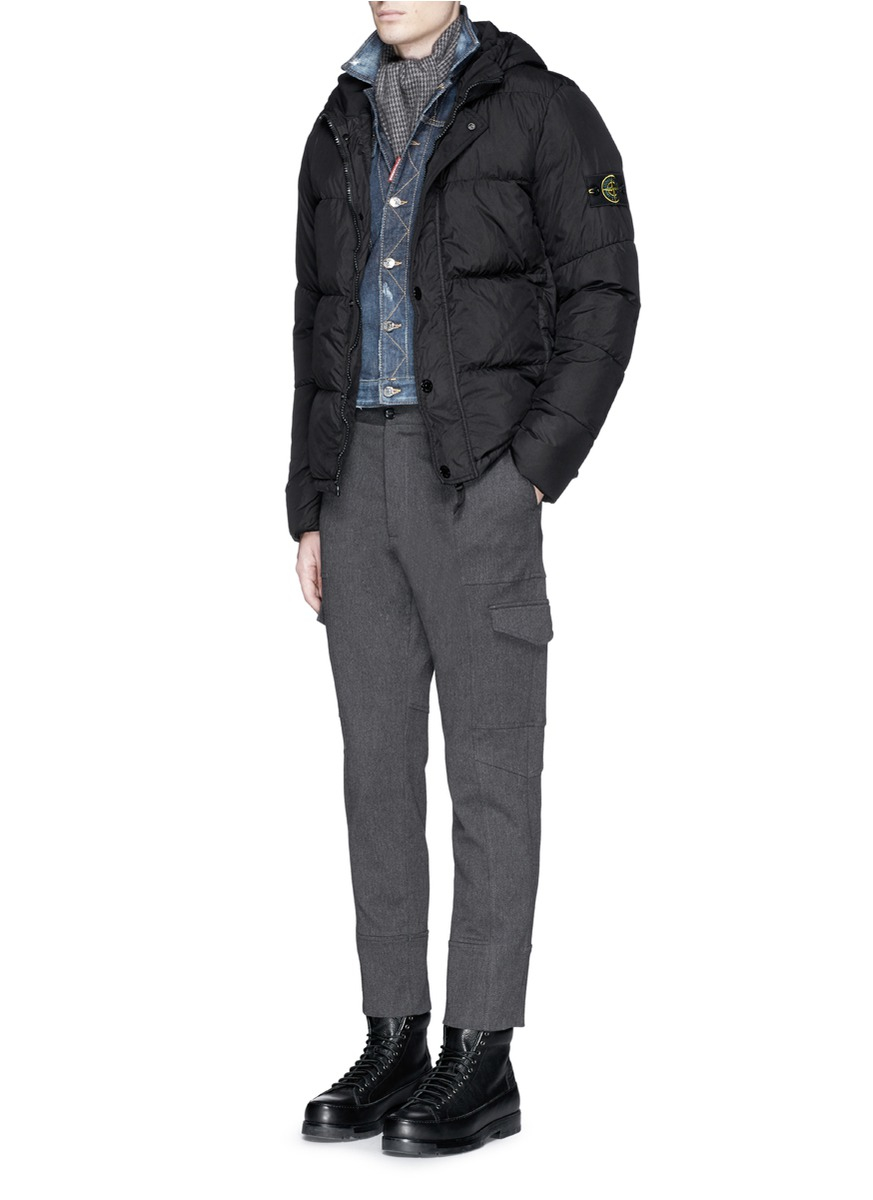 stone island crinkle padded coat