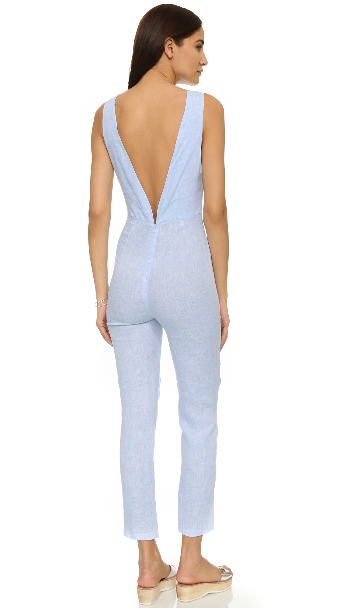 solid and striped jumpsuit