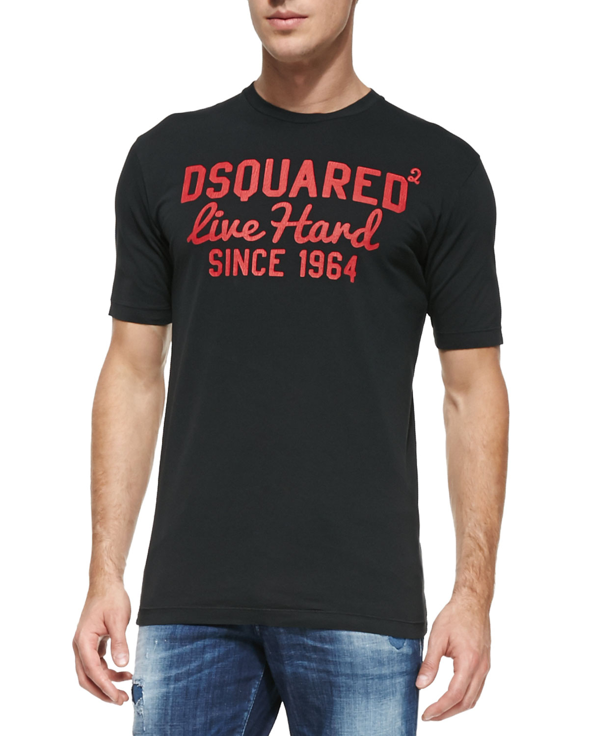 DSquared² Logo Live Hard Tshirt Black 
