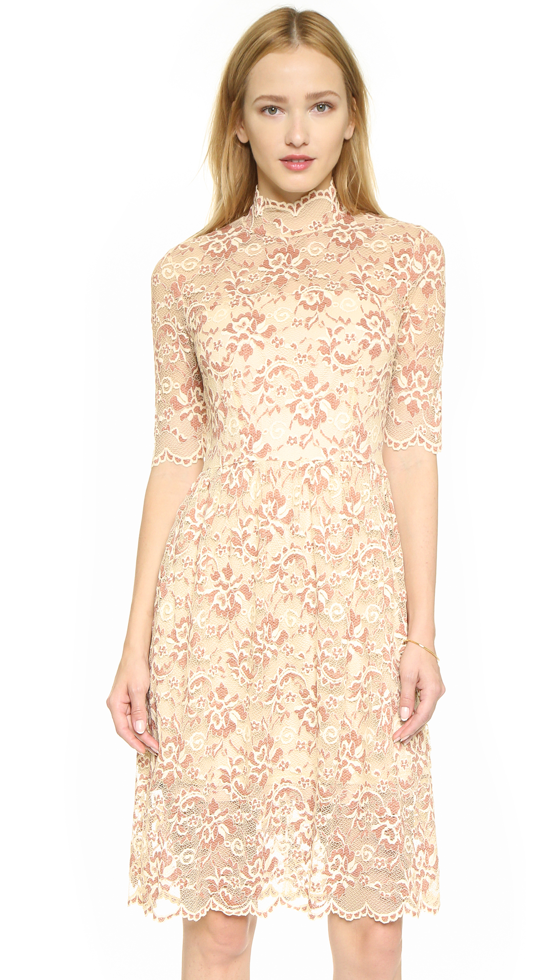 copper lace dress