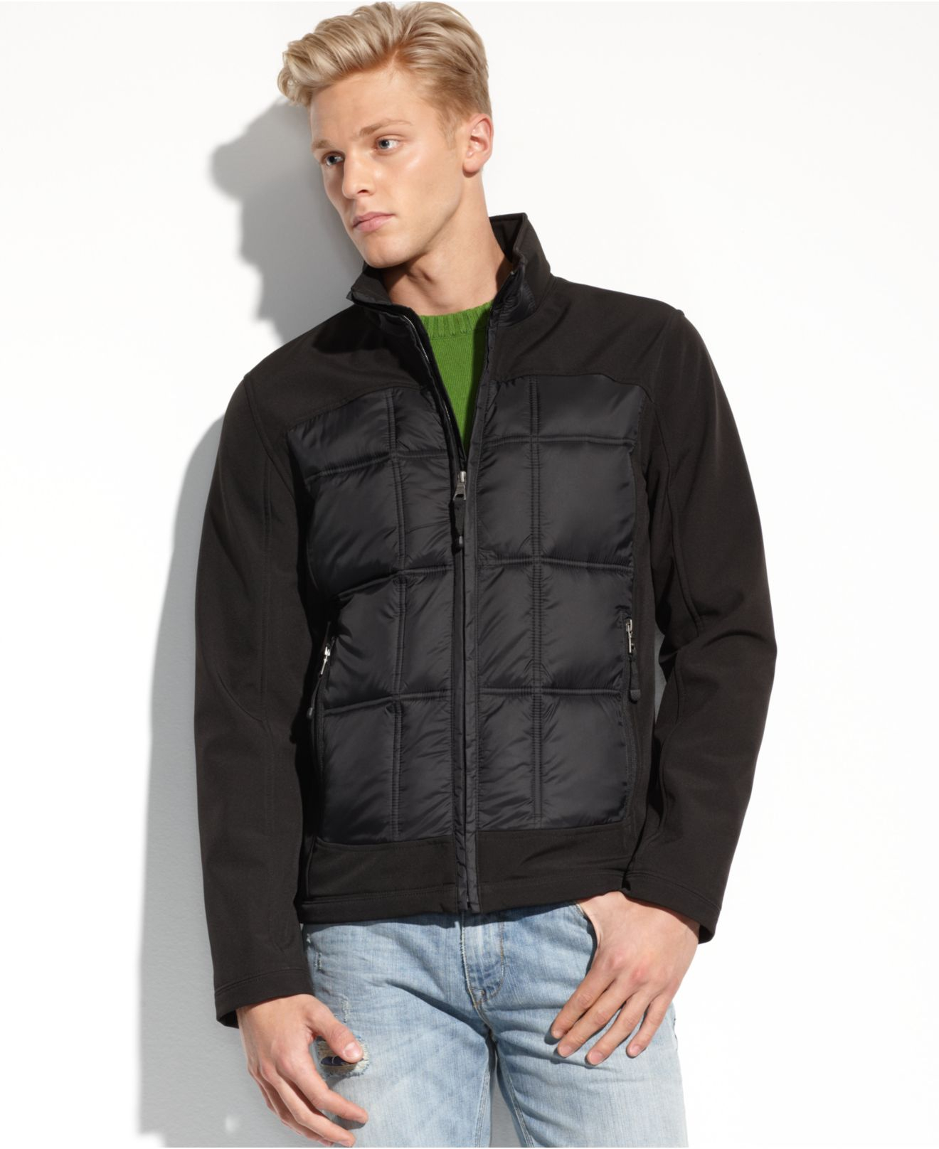 Guess Jacket, Quilted SoftShell Performance Jacket in Black for Men Lyst