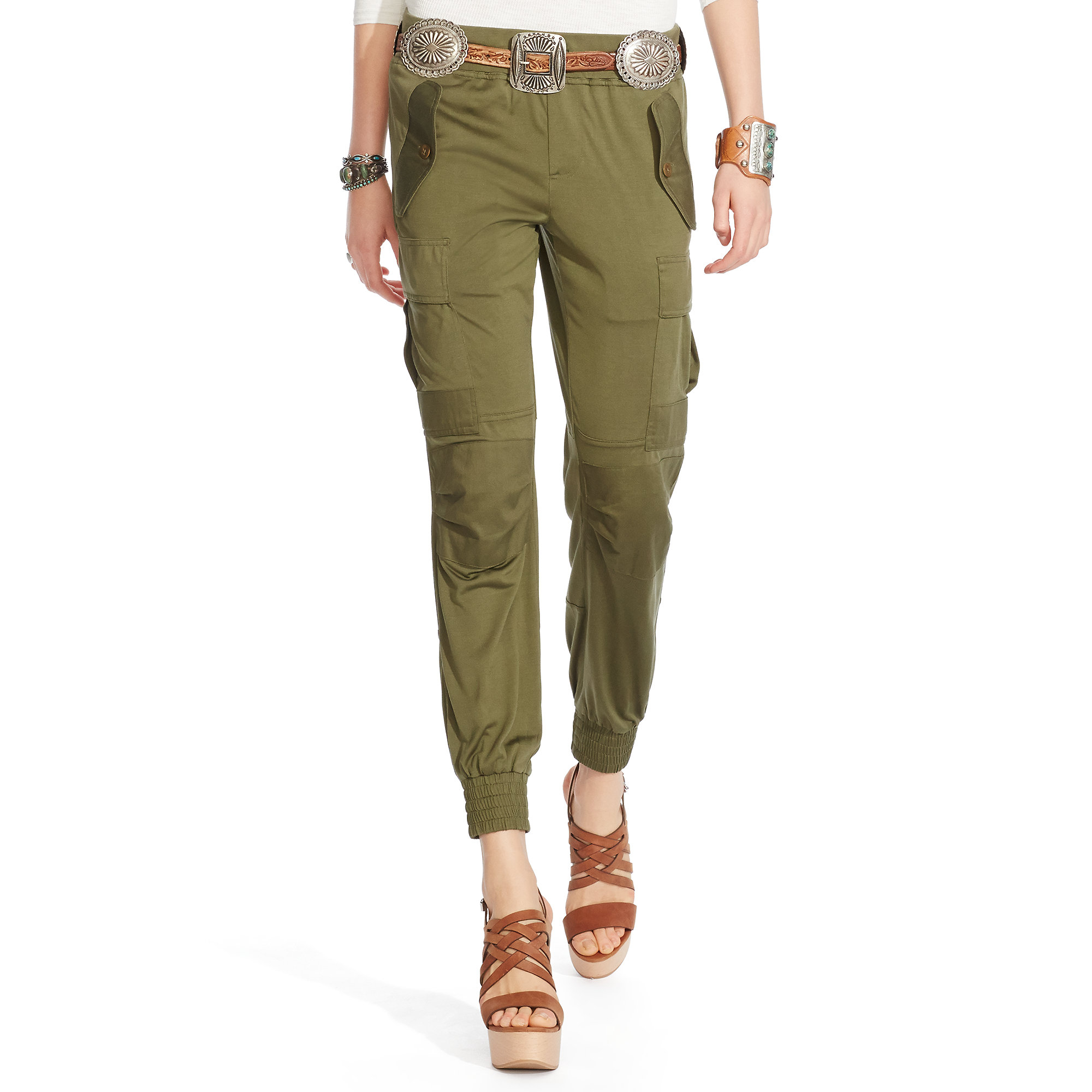Polo Ralph Lauren Silk Military Cargo Pant in Green | Lyst