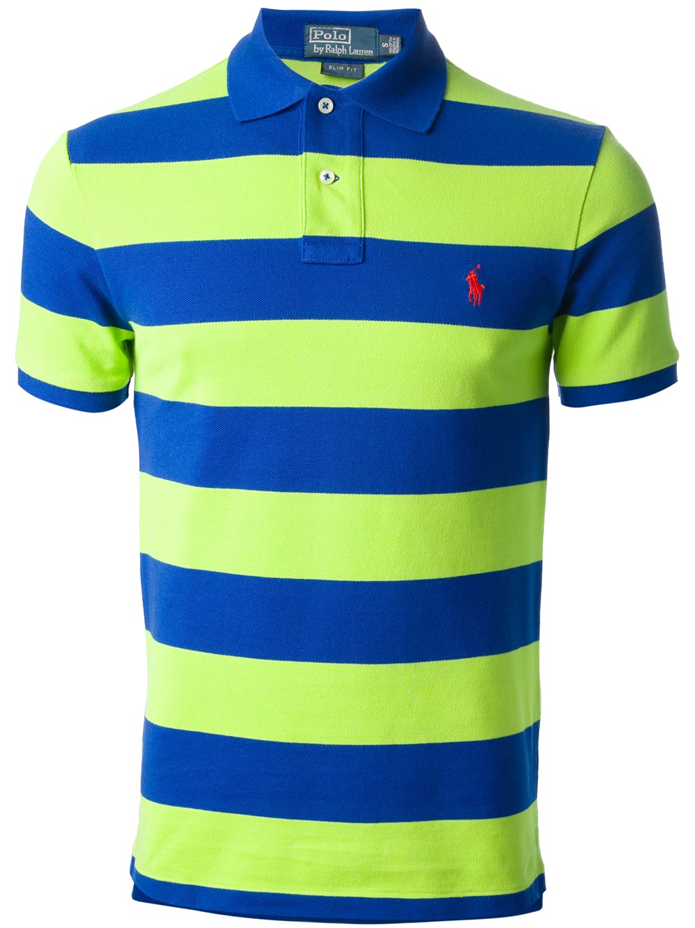 Striped blue polo shirt sale