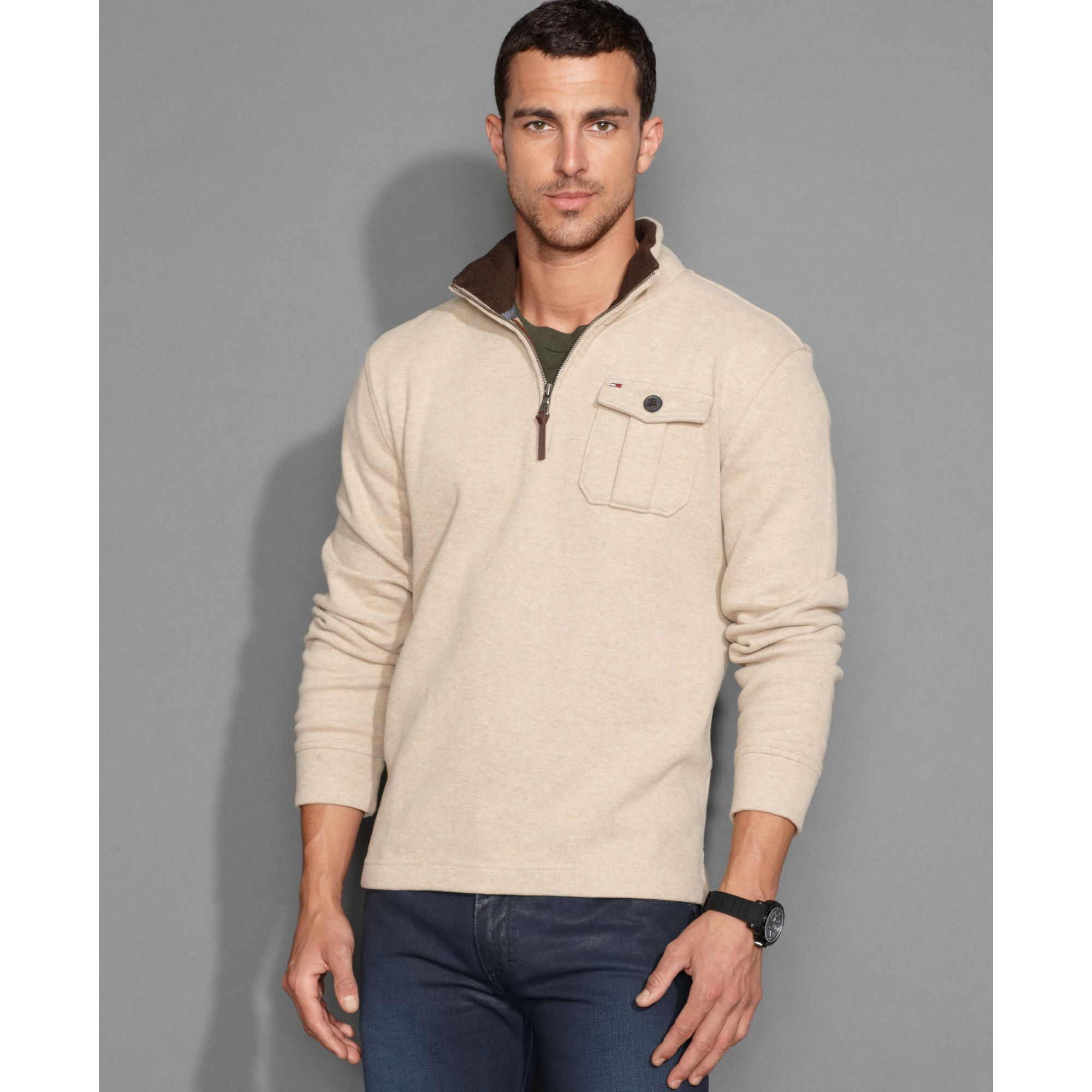 half zip collar sweater