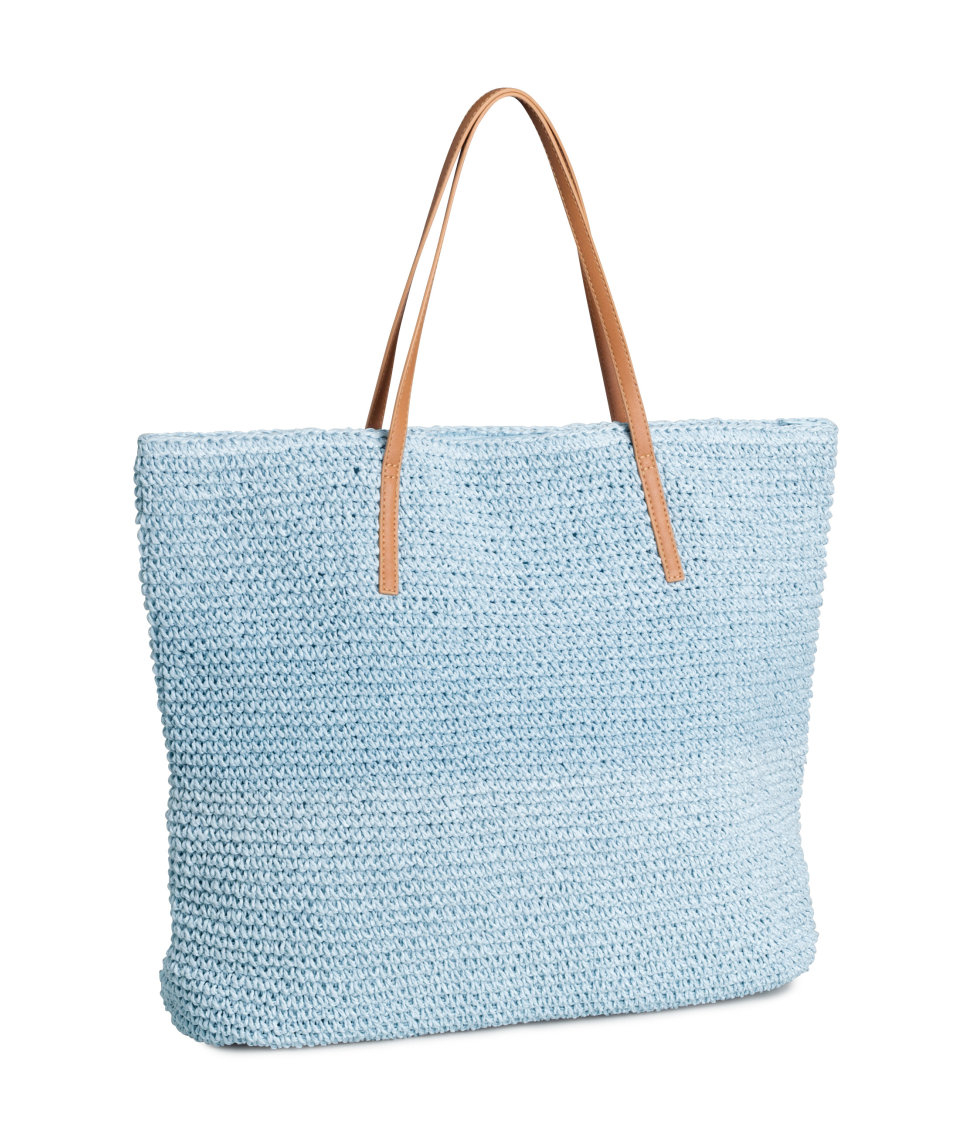 blue straw bag