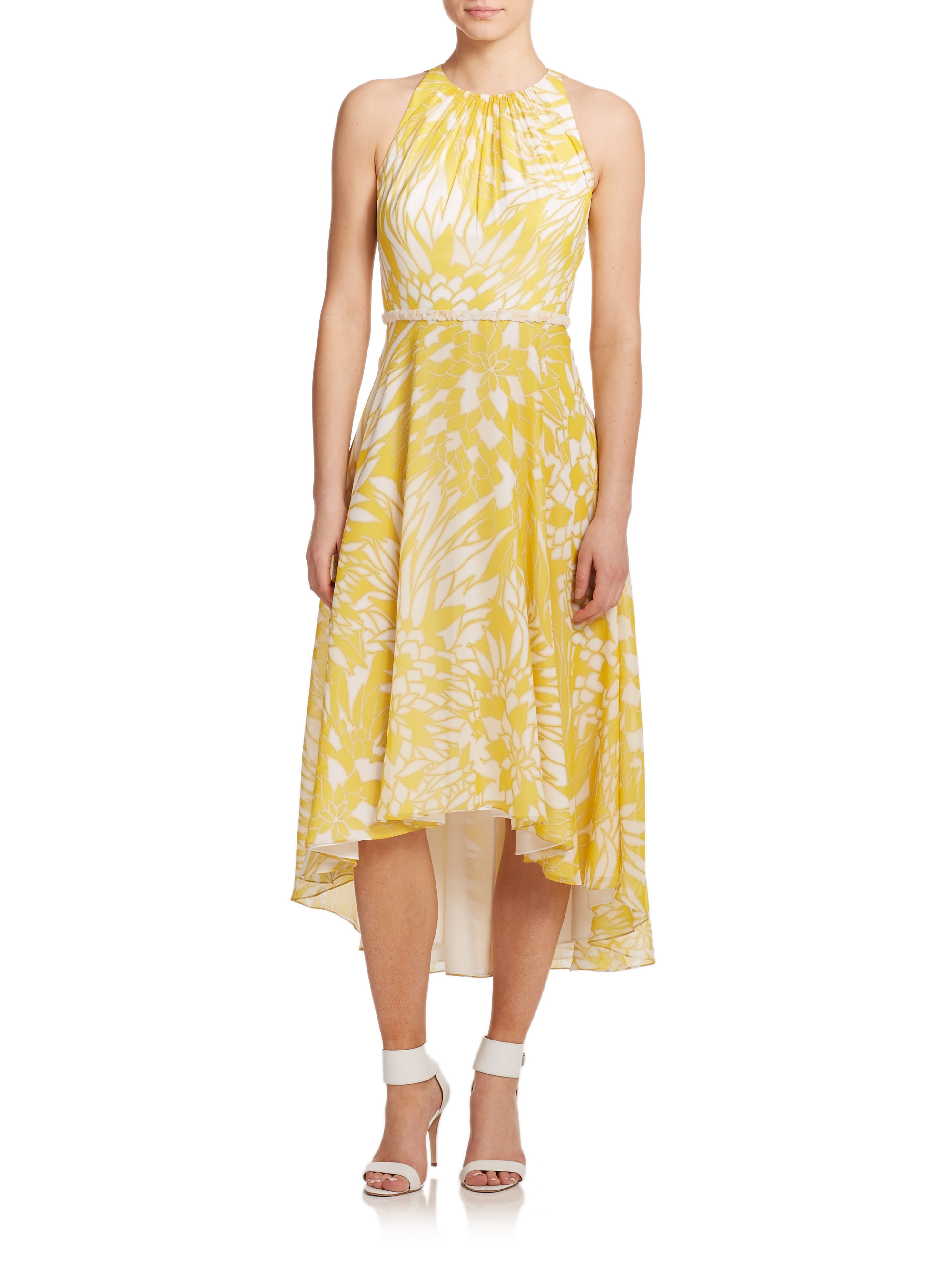 badgley mischka yellow dress