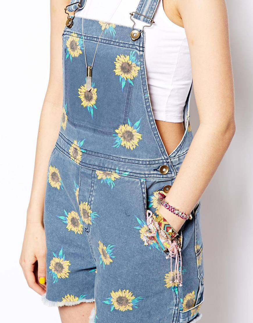 sunflower overalls shorts