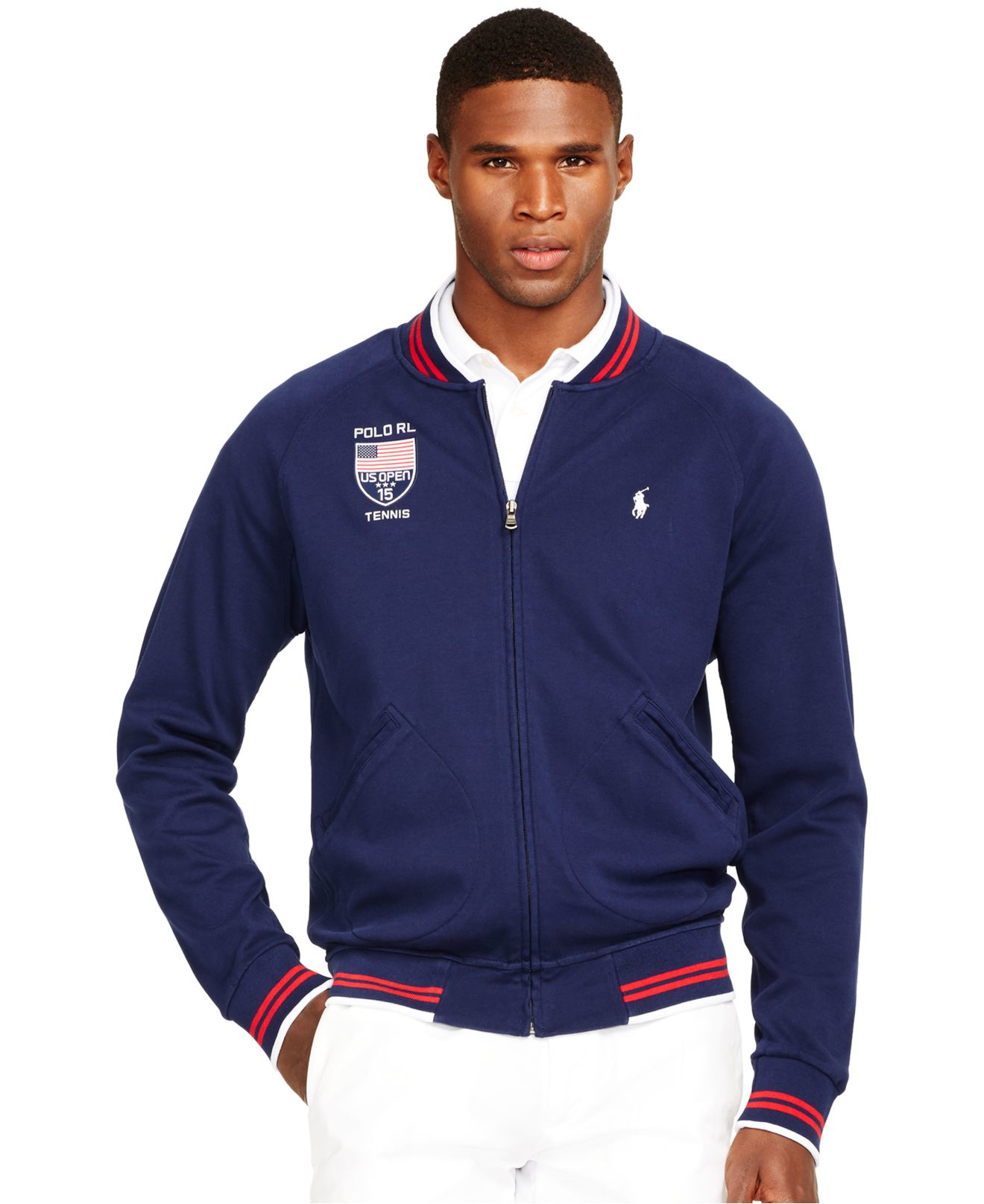 Lyst Polo Ralph Lauren Us Open Fullzip Interlock Jacket in Blue for Men