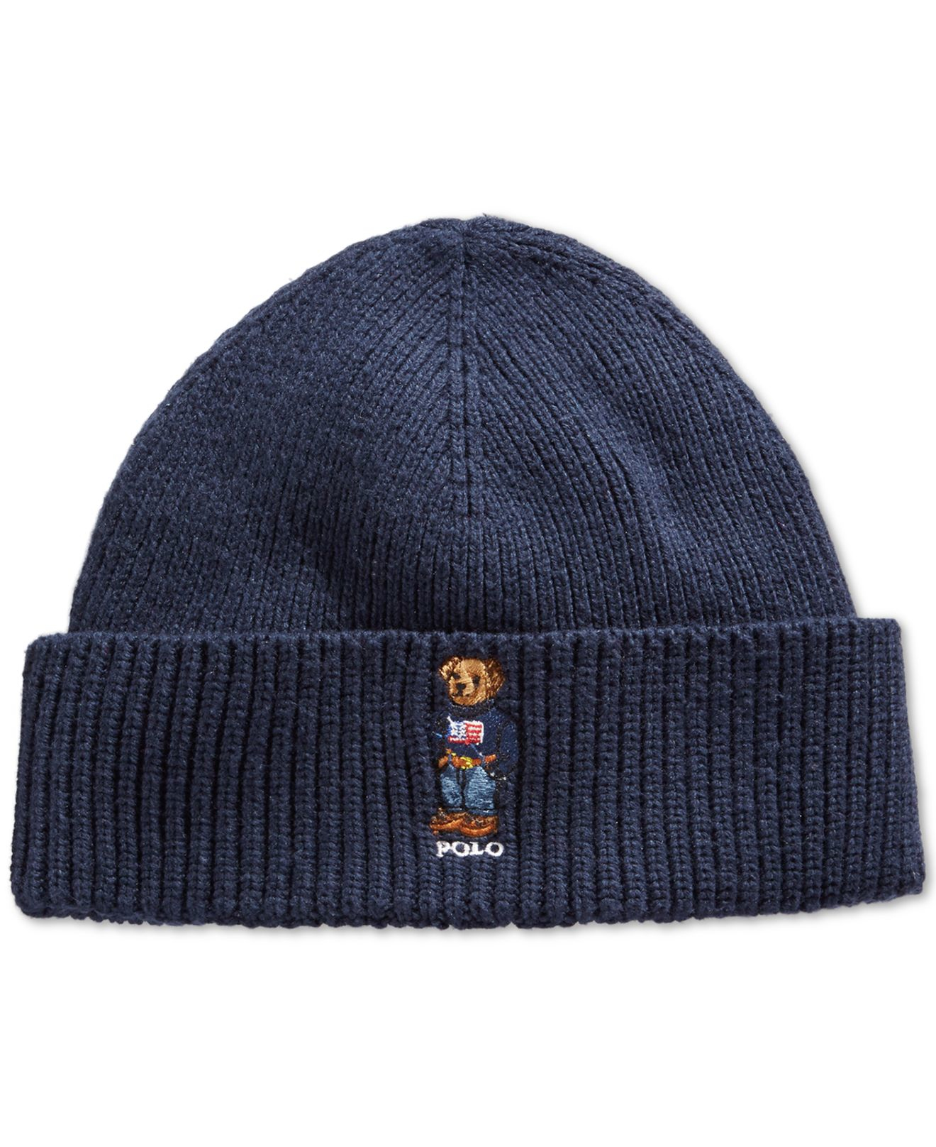Polo Ralph Lauren Ribbed Embroidered Bear Hat in Blue for Men Lyst