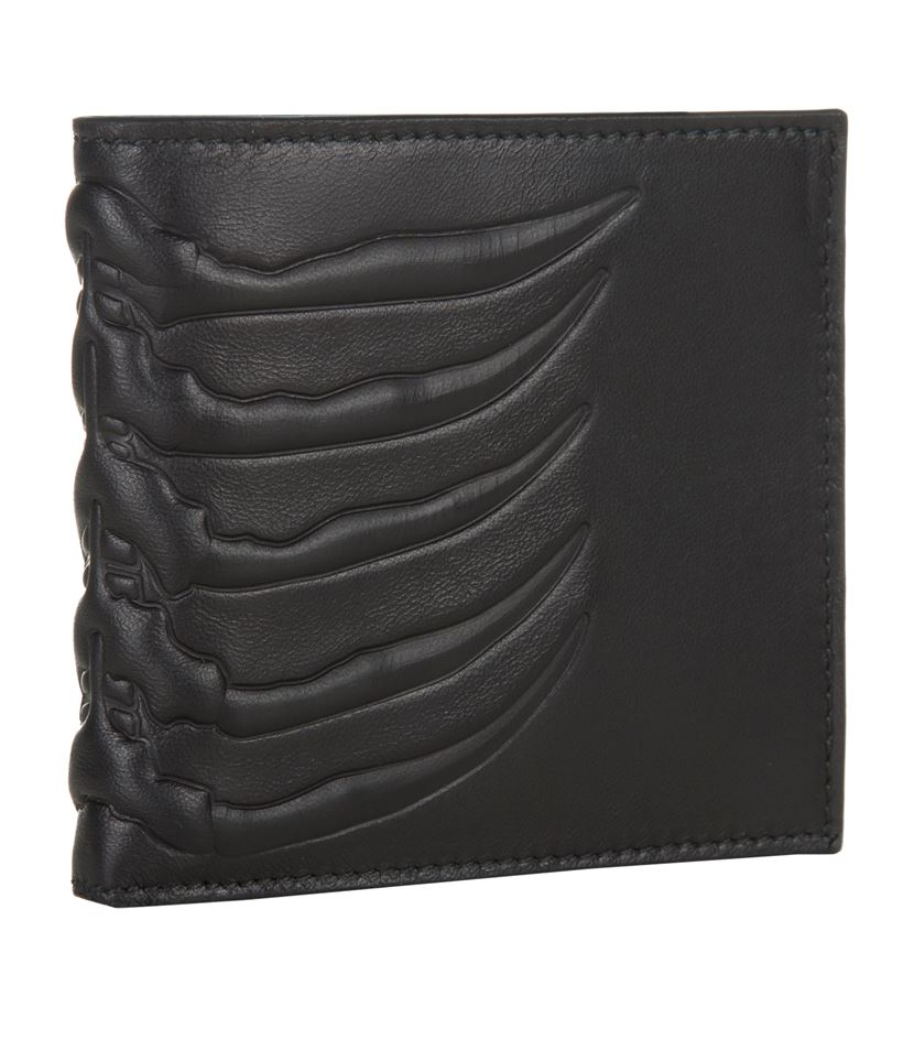 Alexander mcqueen Rib Cage Billfold Wallet in Black for Men Lyst