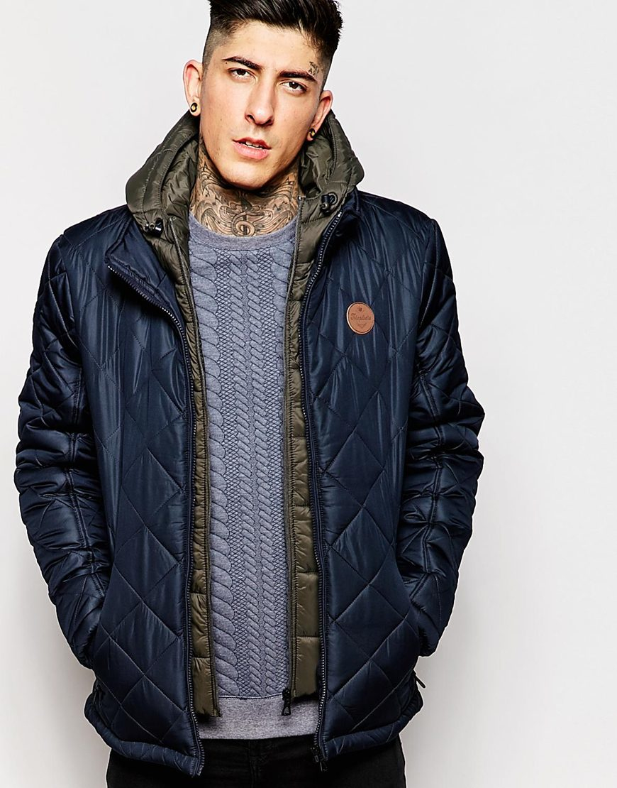Threadbare Synthetic Quilted Inner Lined Jacket in Navy (Blue) for Men ...