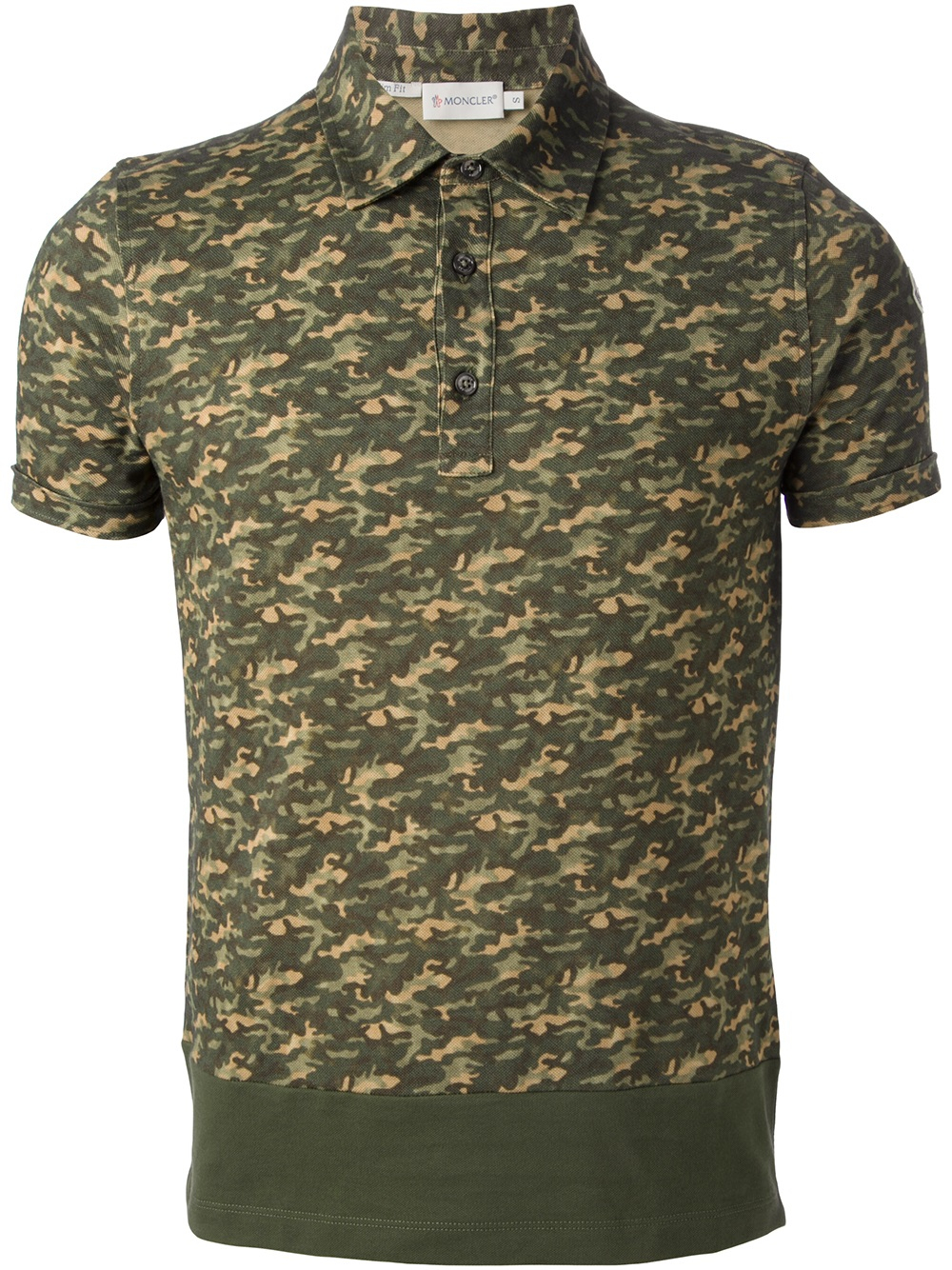 Moncler Camouflage Polo Shirt in Green for Men - Lyst