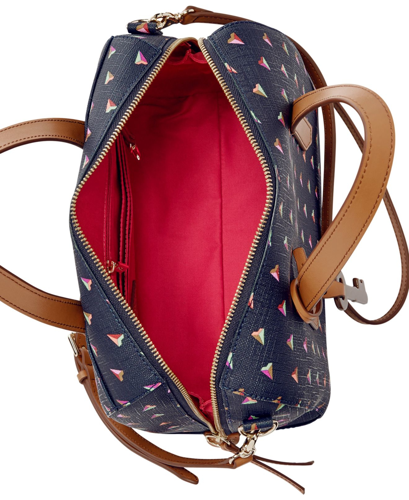 Sydney Printed Hearts Satchel Bag 