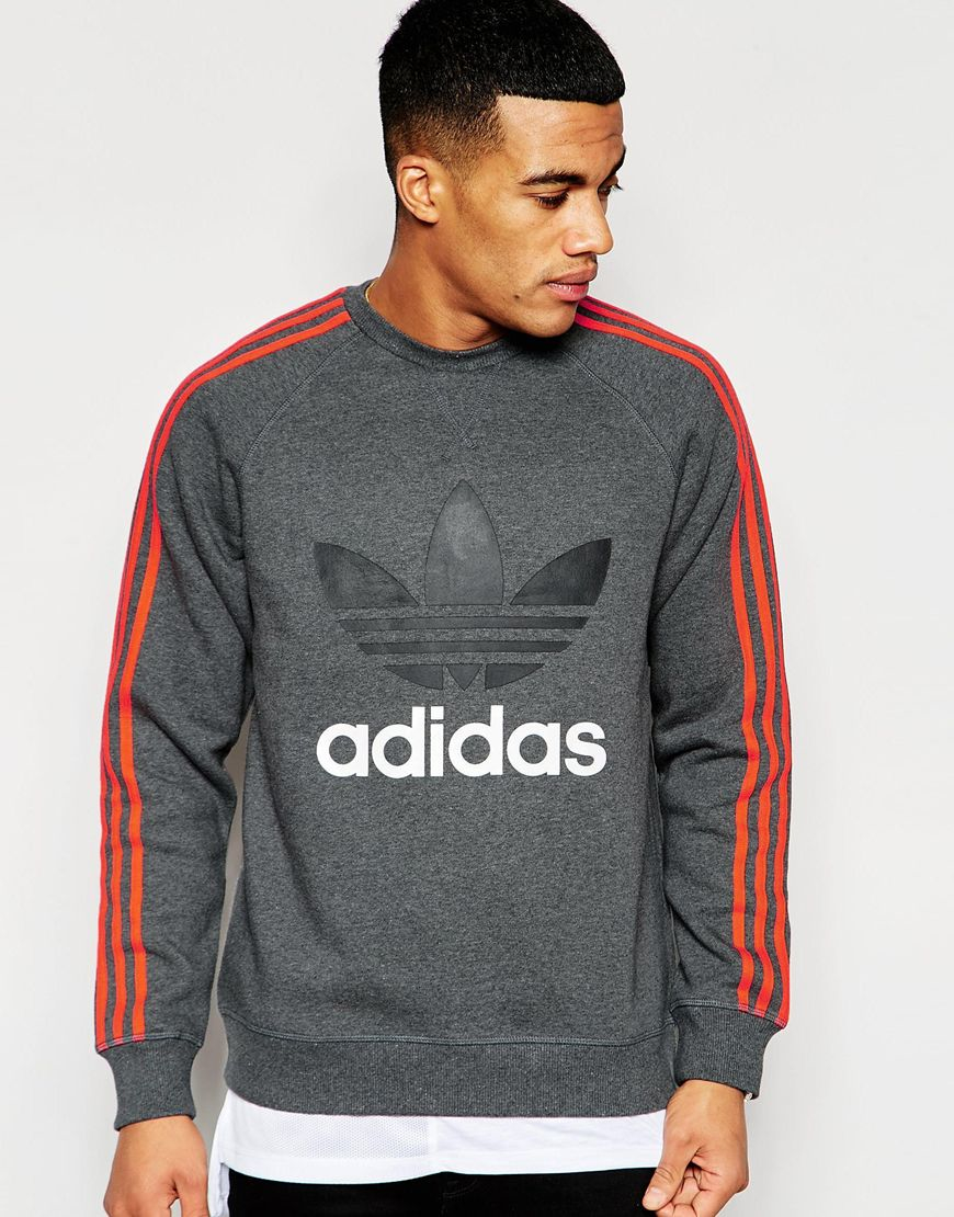 adidas Originals Cotton Trefoil Sweatshirt Aj6990 in Grey (Gray) for Men -  Lyst