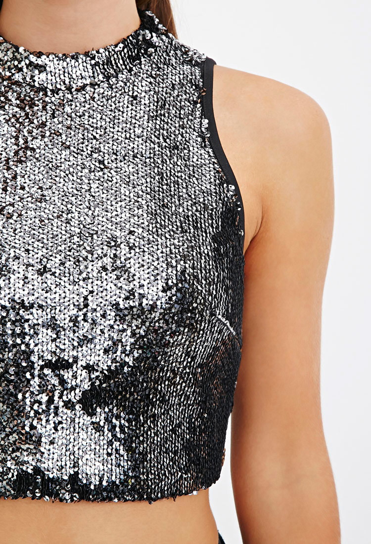 black sequin top forever 21