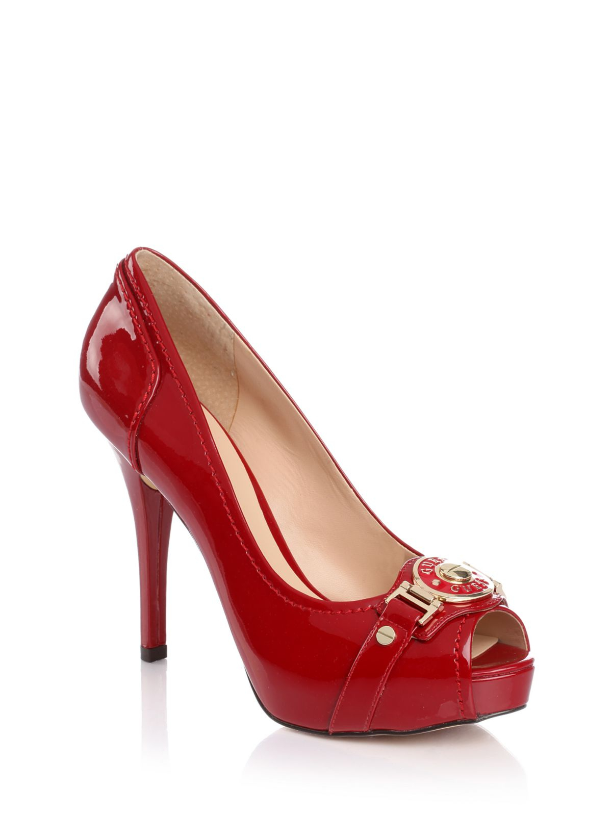 guess red stilettos