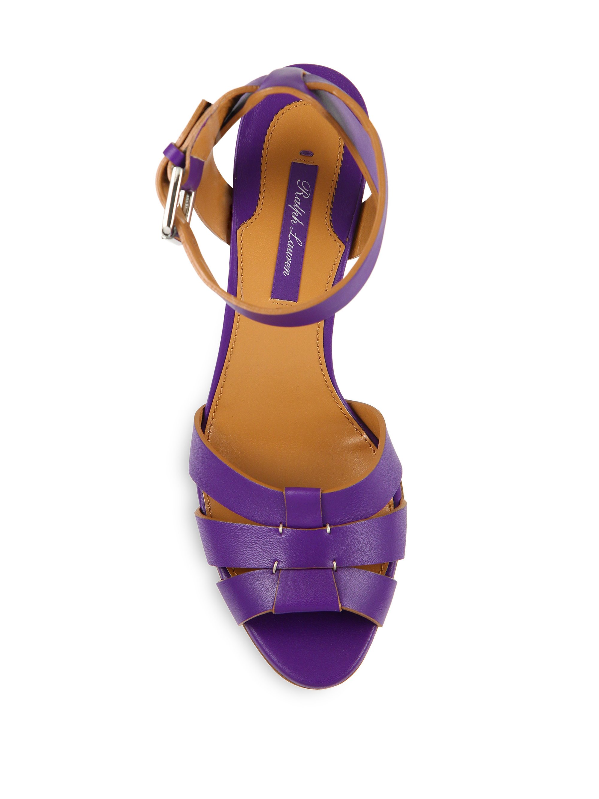 Pink Pony Leather Ankle-strap Sandals in Purple - Lyst