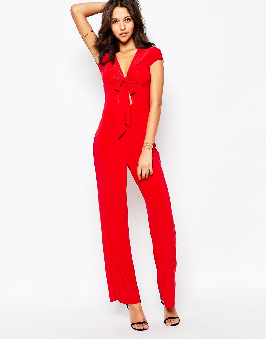 red slinky jumpsuit