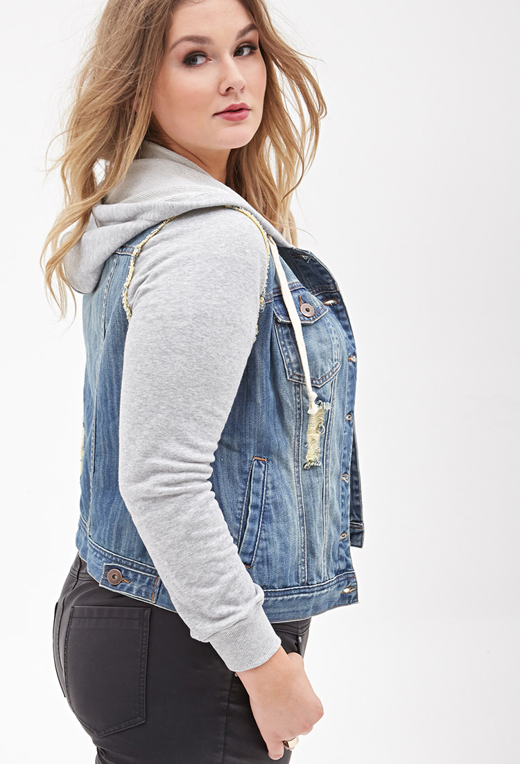 denim and knit jacket