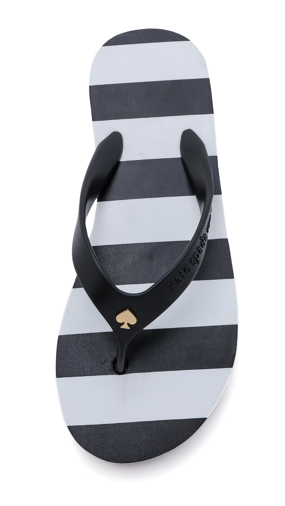 Kate Spade Fanlow Stripe Flip Flops - Black - Lyst
