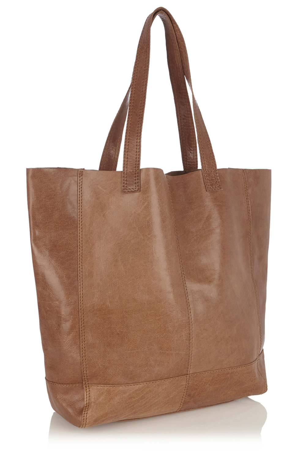 Oasis Leather Unlined Shopper Bag in Brown | Lyst