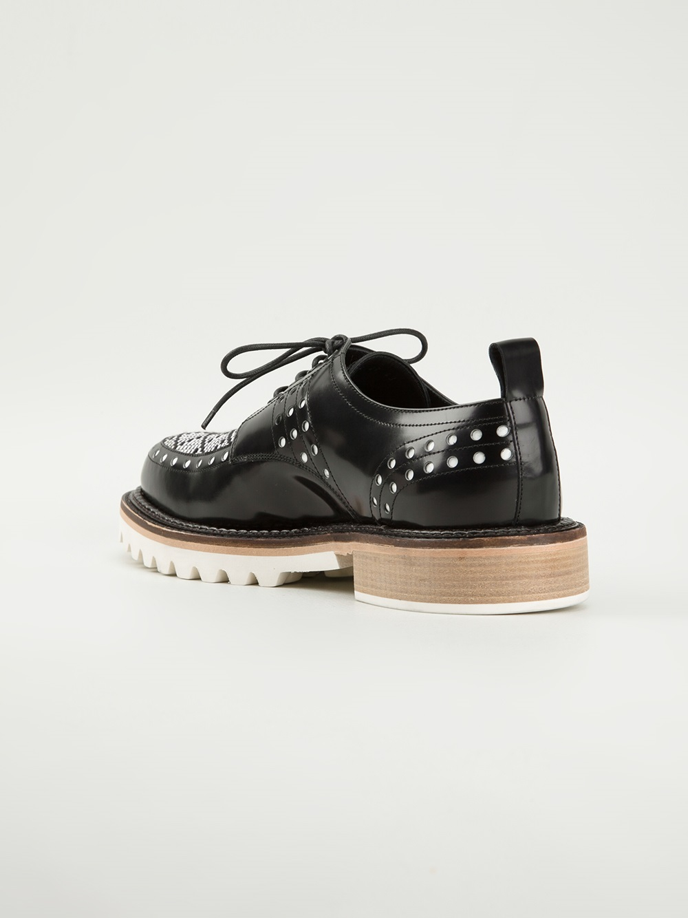 Lyst John Galliano Punch Hole Detail Derby Shoes in Black for Men