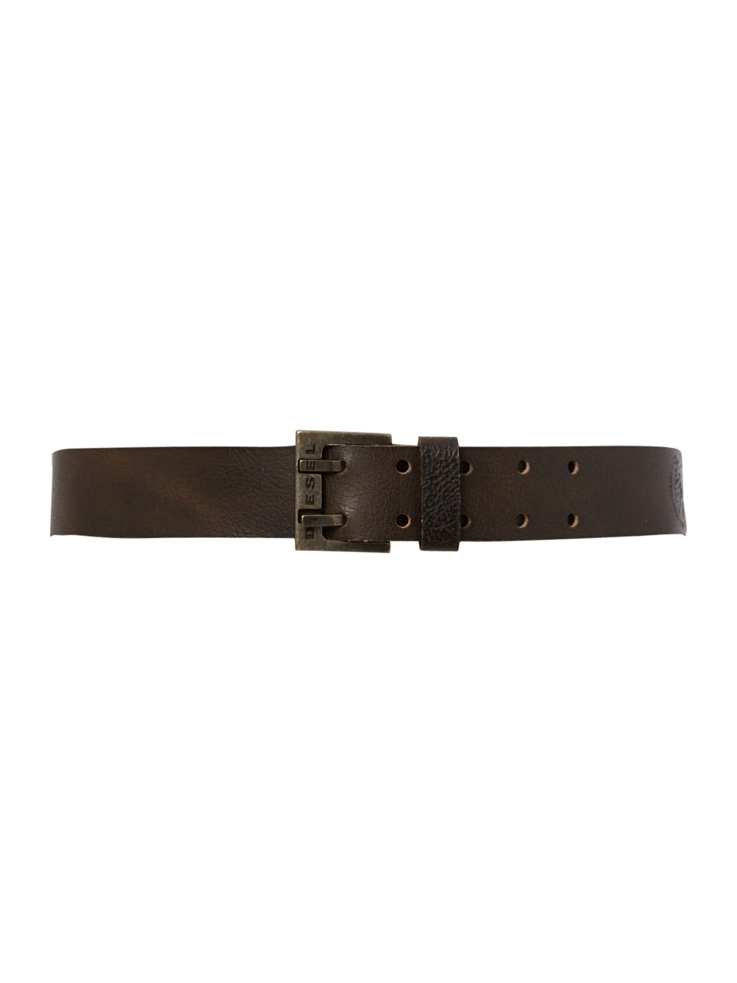 Diesel Double Prong Belt in Brown for Men (Dark Brown) Lyst