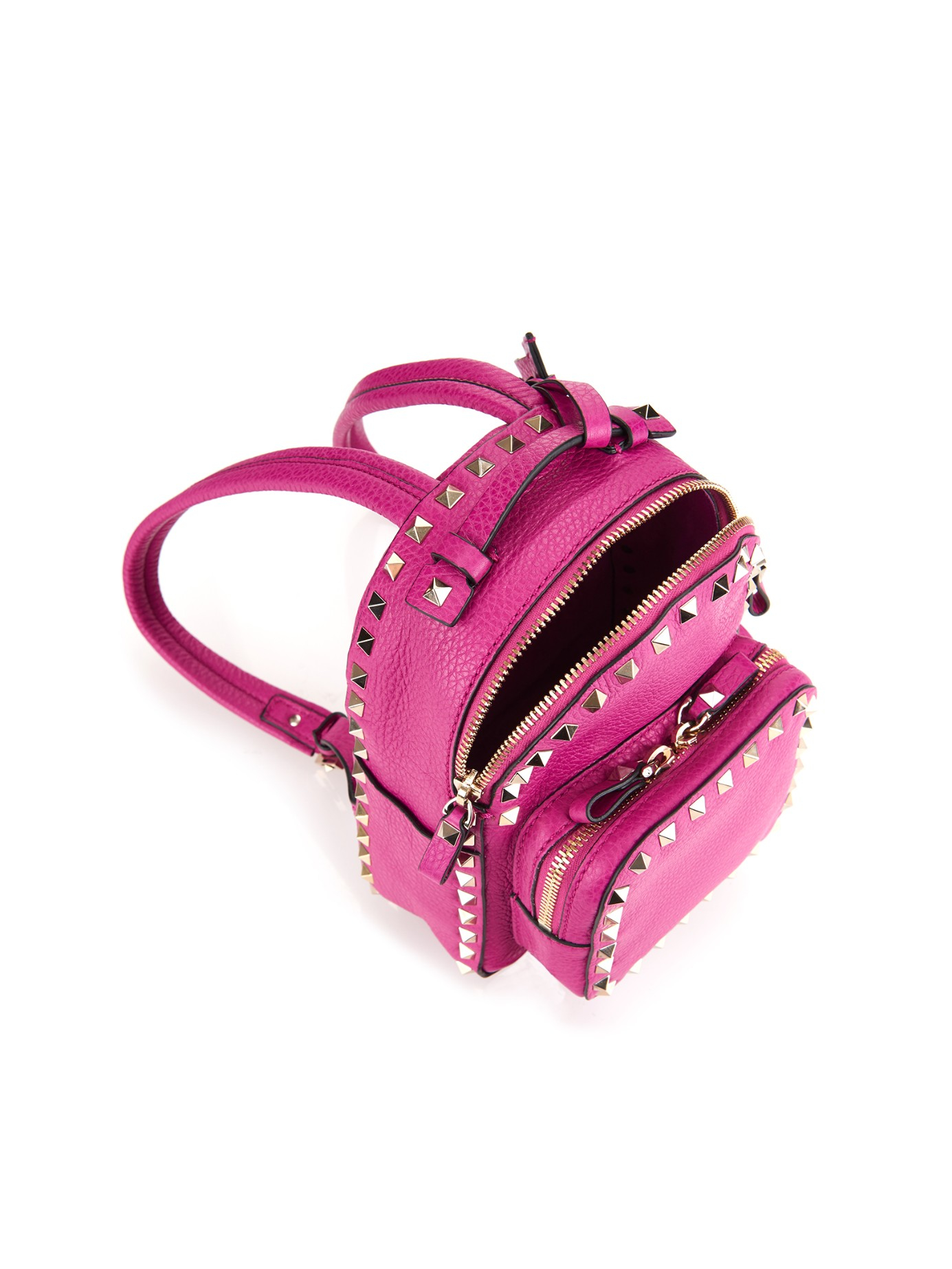 Valentino Rockstud Leather Mini Backpack in Pink - Lyst