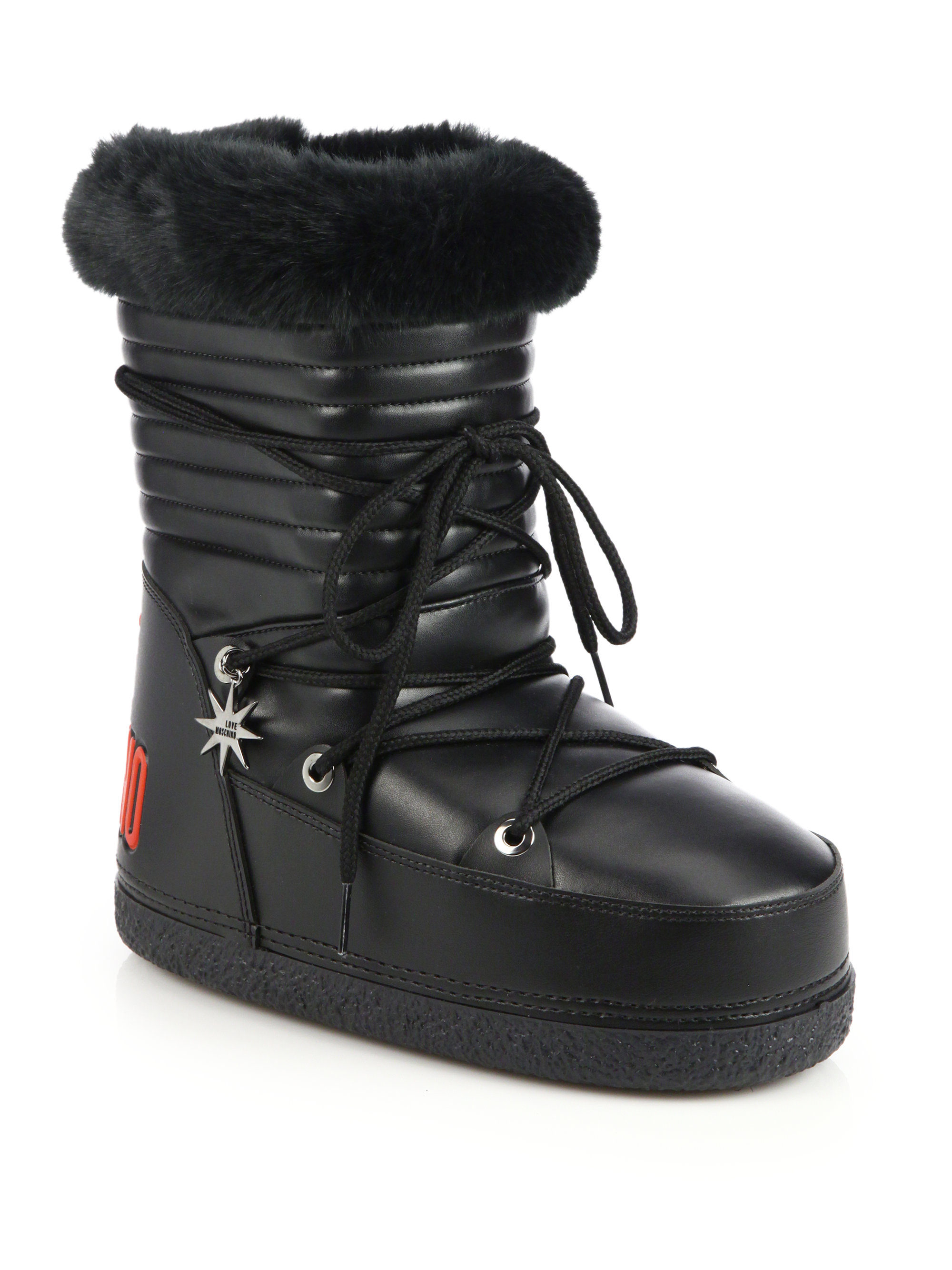 love moschino faux fur moon boots