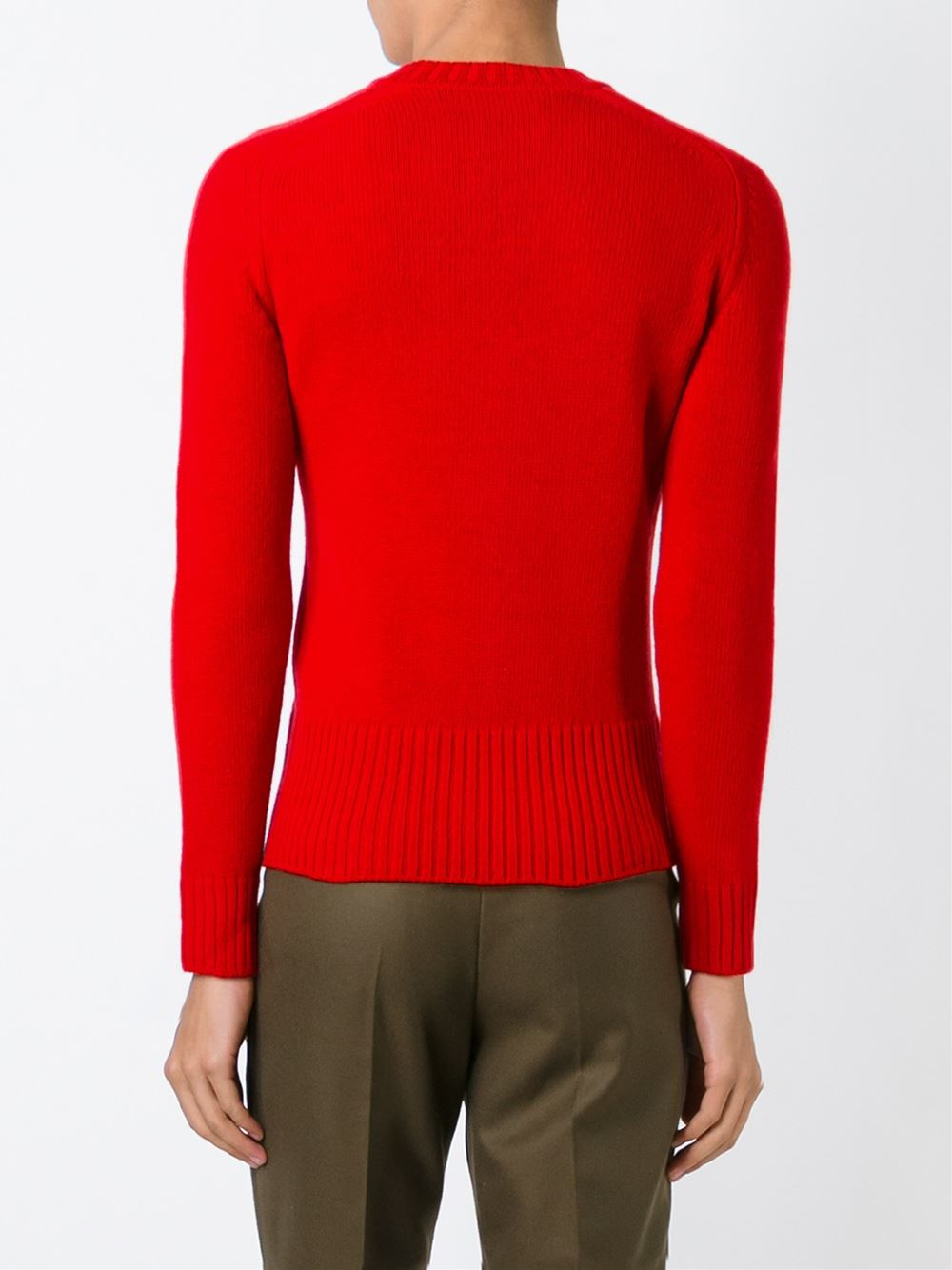 Lyst Gucci Crew Neck Sweater in Red for Men