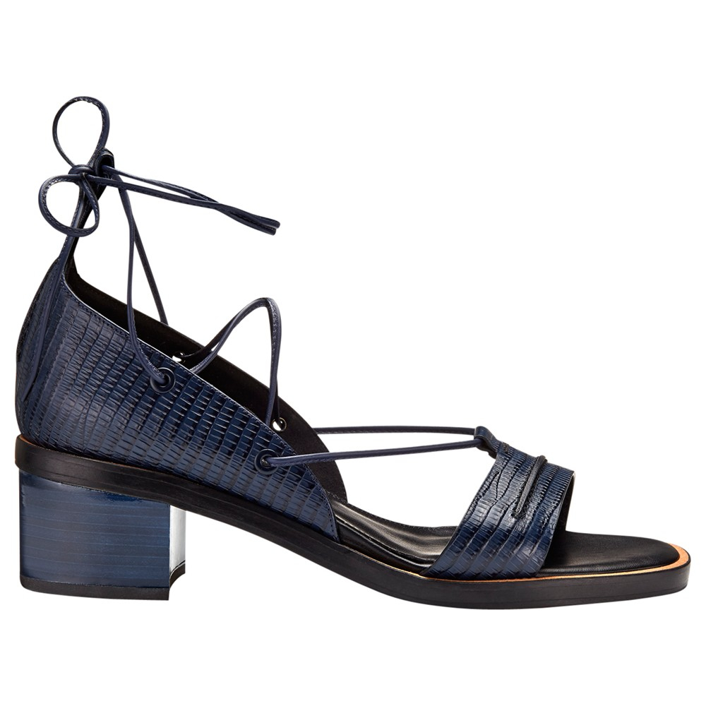 Whistles Nevine Leather Block Heel Lace Up Sandals in Blue Lyst UK