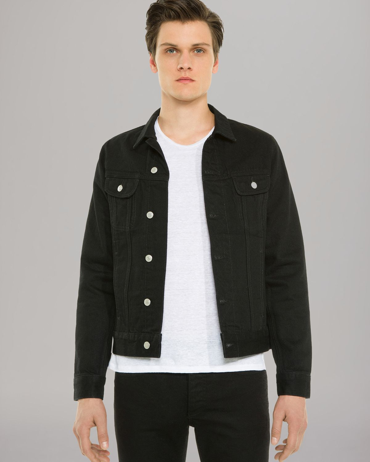 Sandro Phoenix Denim Jacket in Black Denim Black for Sandro Phoenix Denim Jacket in Black Denim Black for