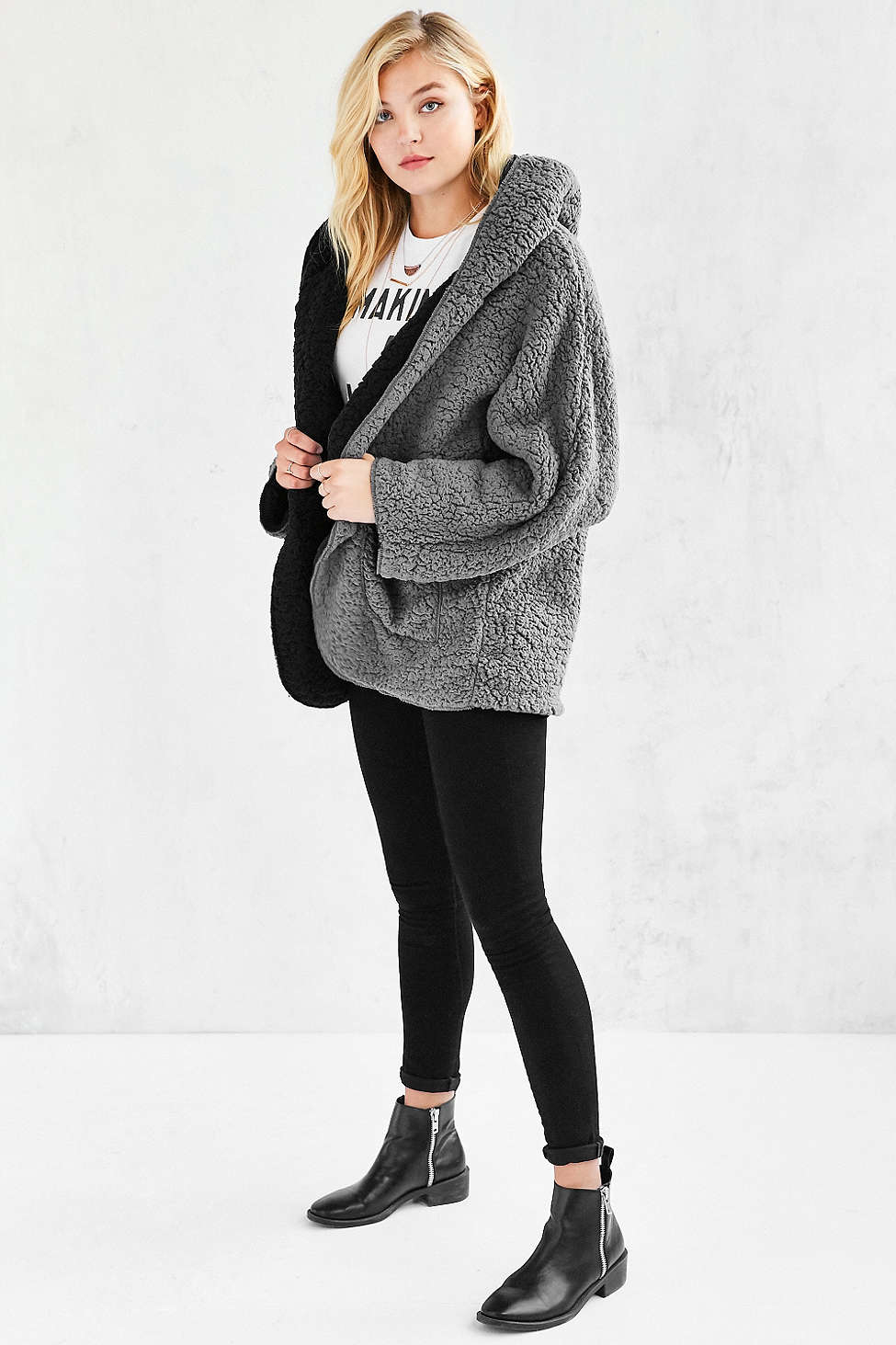 ecote fuzzy reversible jacket