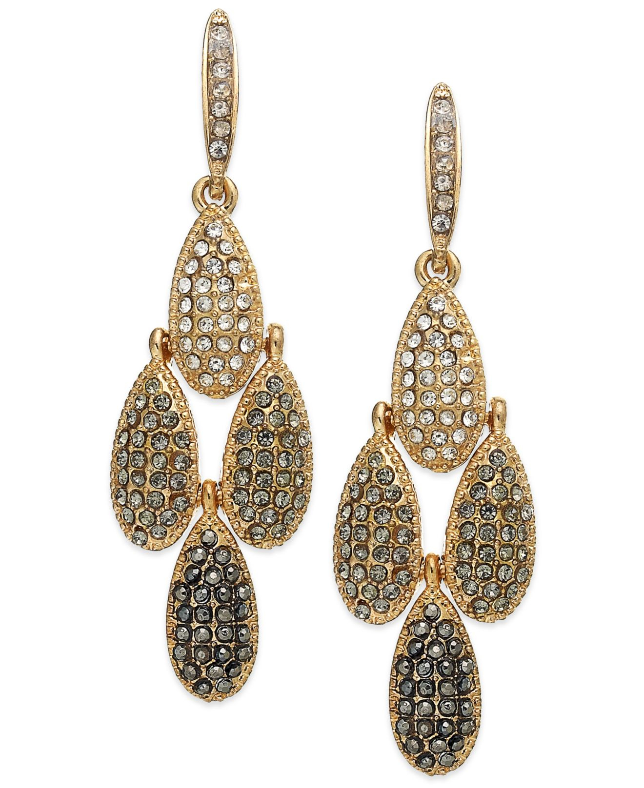 Lyst Inc International Concepts Gold Tone Pave Crystal Teardrop Gallery