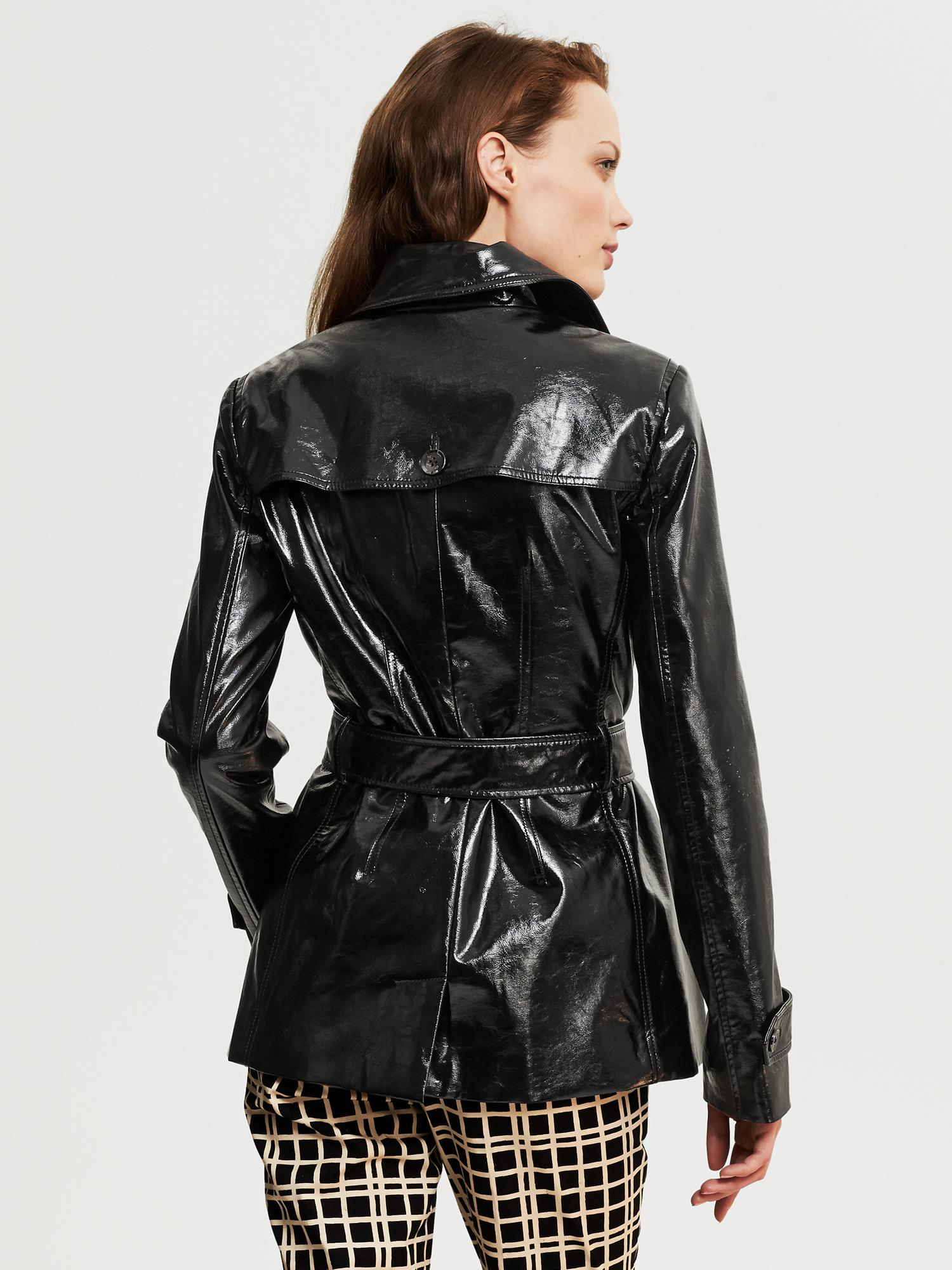 Banana republic Shiny Black Trench Black in Black Lyst