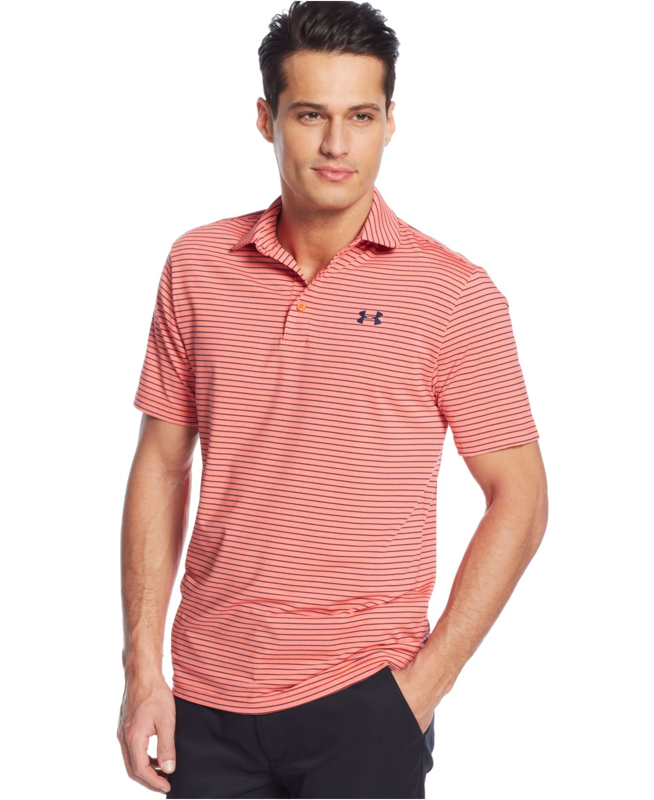 under armour striped polo