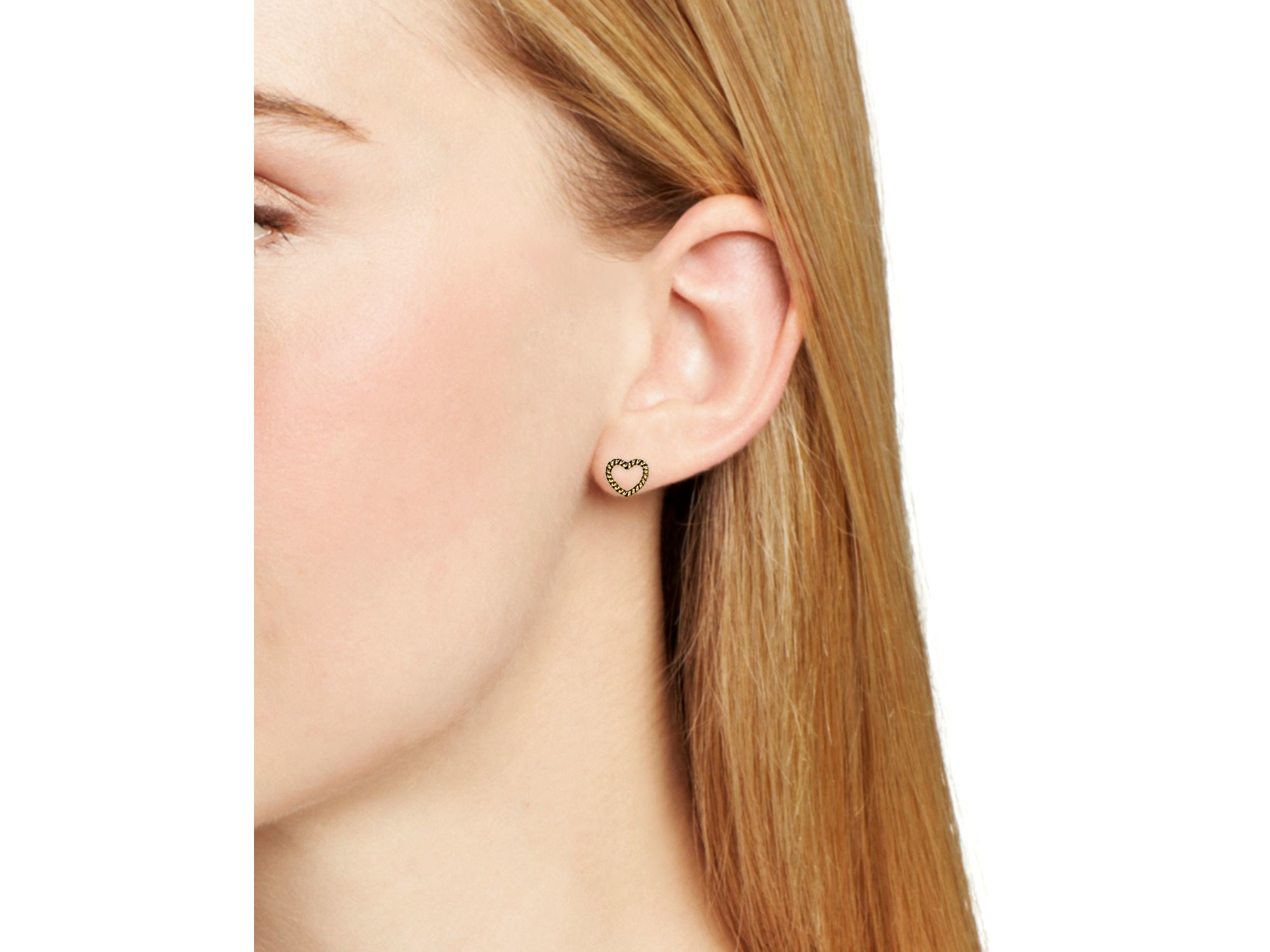 Lyst Marc Jacobs Rope Heart Stud Earrings In Metallic Gallery